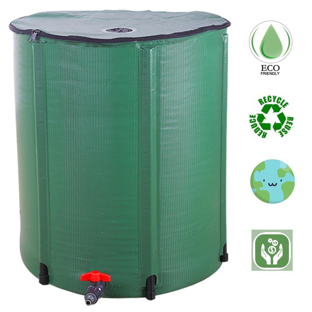 BaytoCare 50 Gallon Portable Rain Barrel Farms Water Storage Saver for Patio