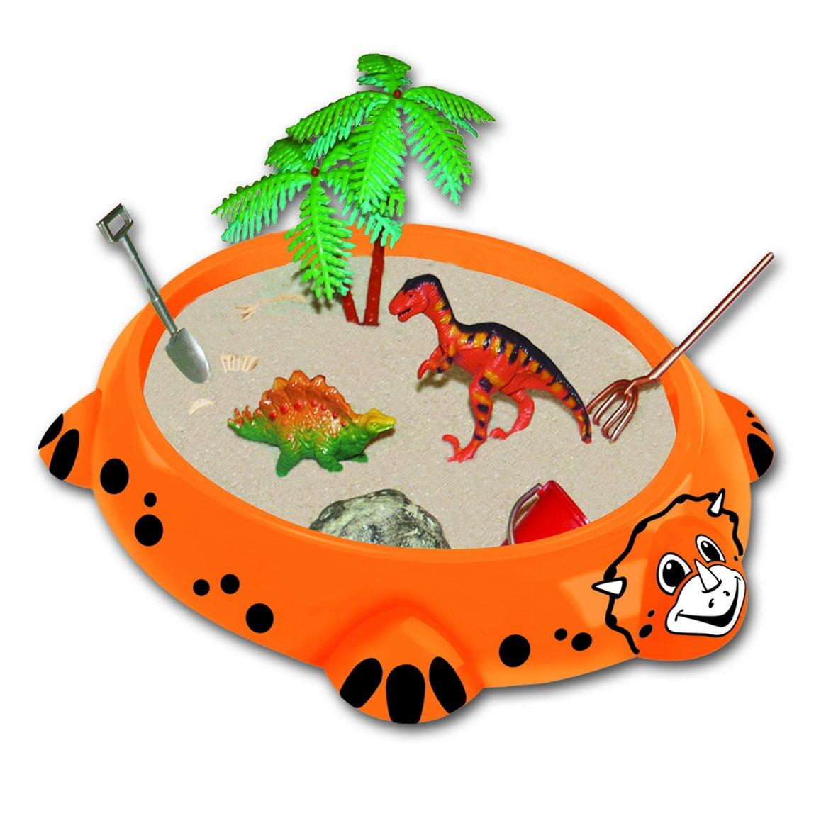 Multicolor Plastic Dinosaur Sandbox Playset with Accessories