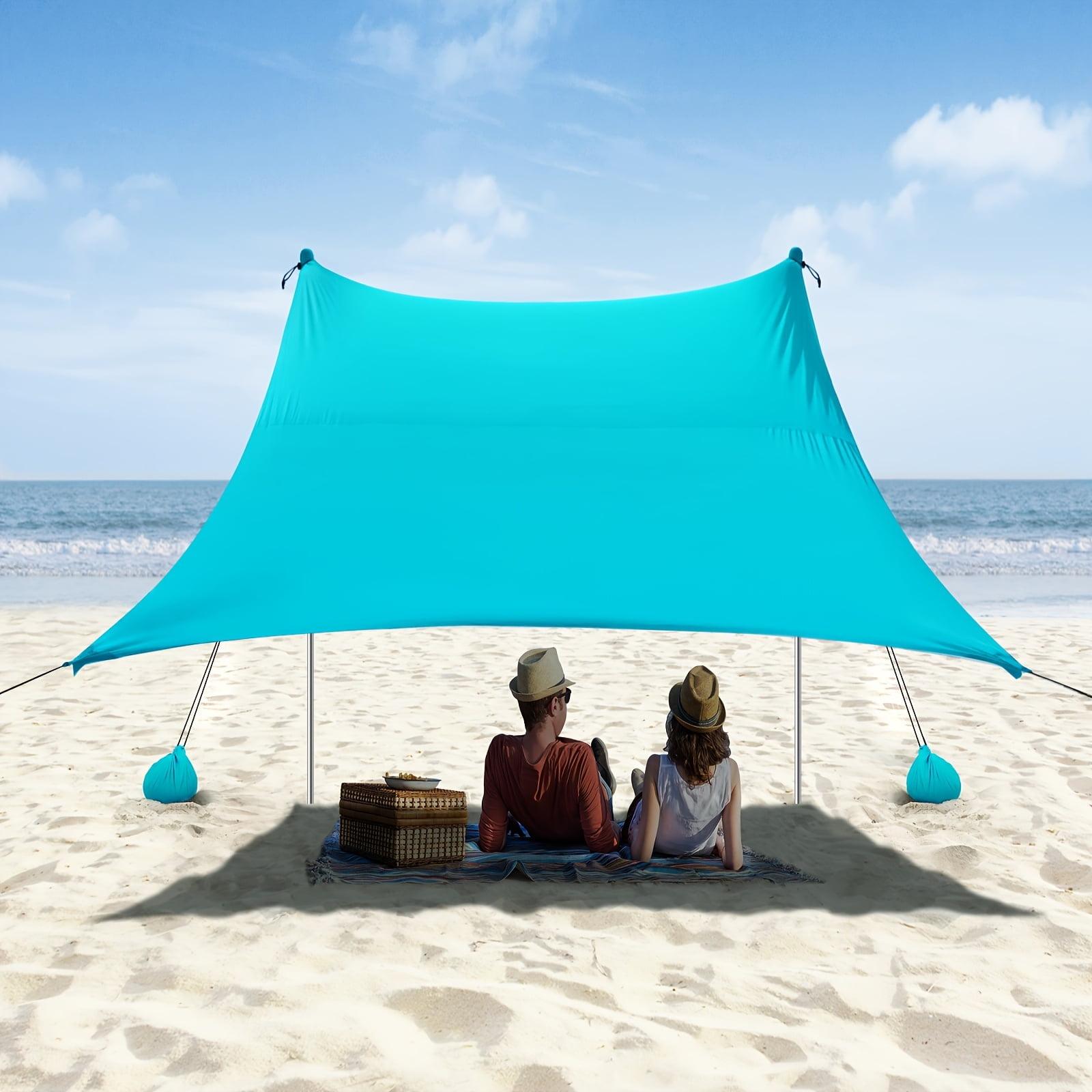 Cyan 10 x 10ft Lycra Beach Tent with Aluminum Poles