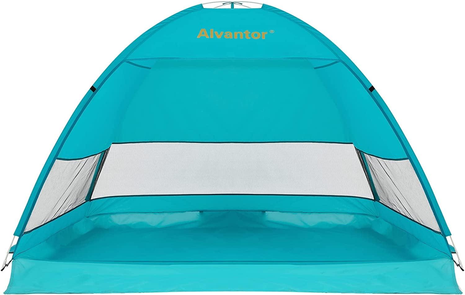 Blue Pop-Up Beach Tent with Carry Bag and UV Protection