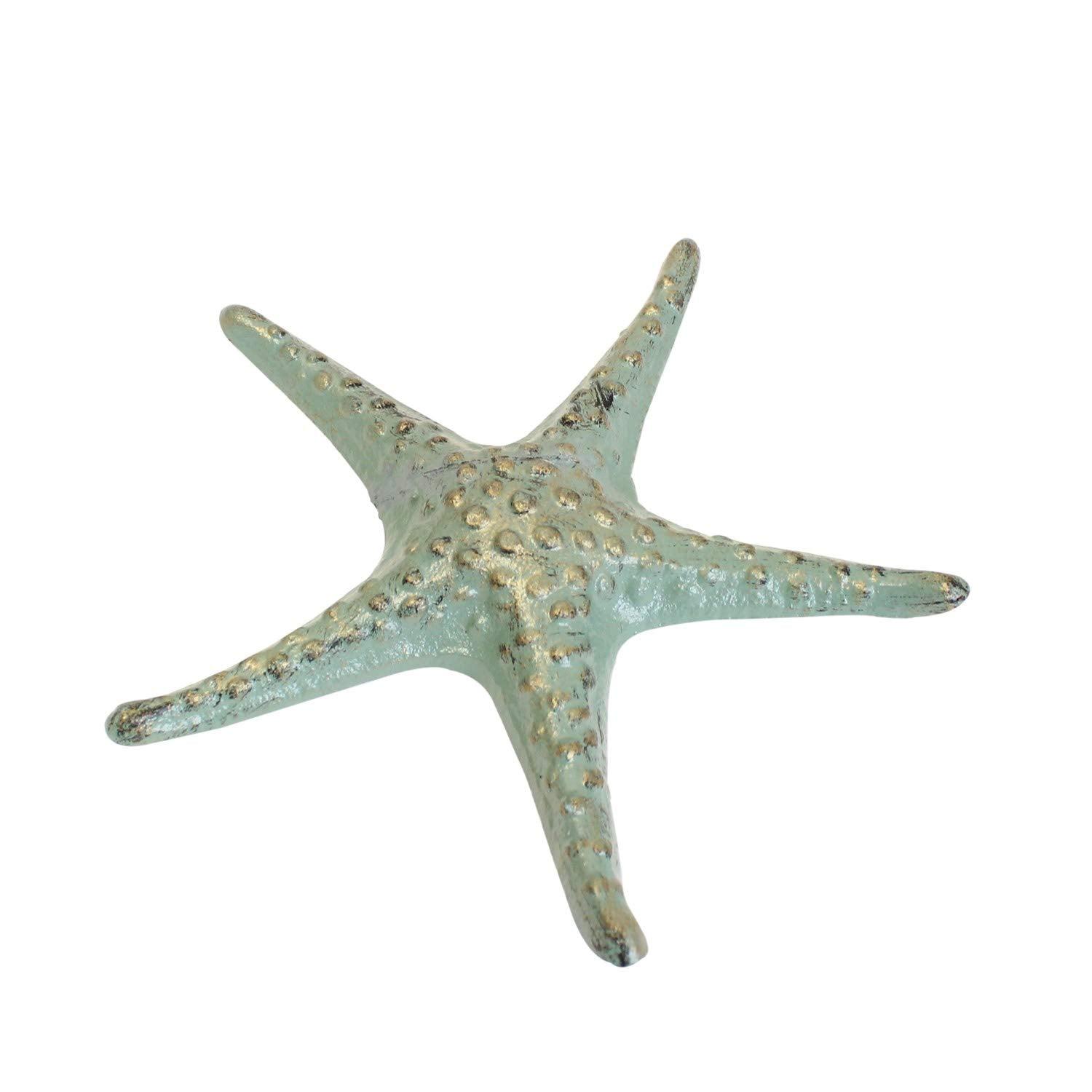 6.5" Light Green Metal Starfish Figurine