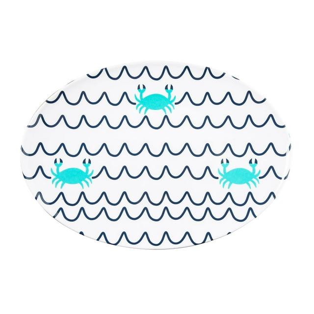 Beachcombers Crab Wave Melamine Platter
