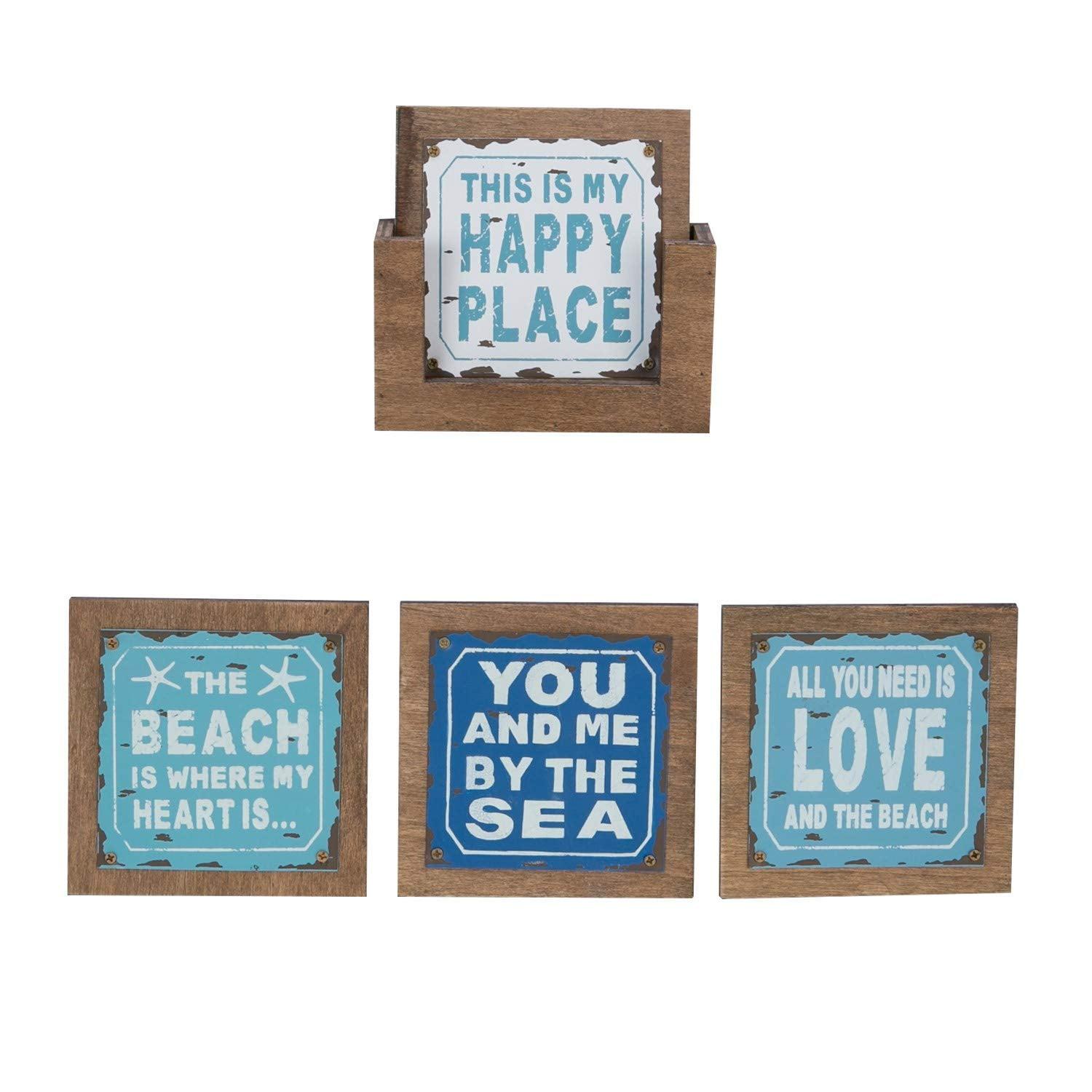 Beachcombers Set of 4 Beach Sayings Coasters