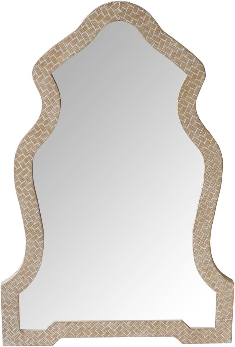 Brown Scalloped Top Geometric Texture Full Length Mirror