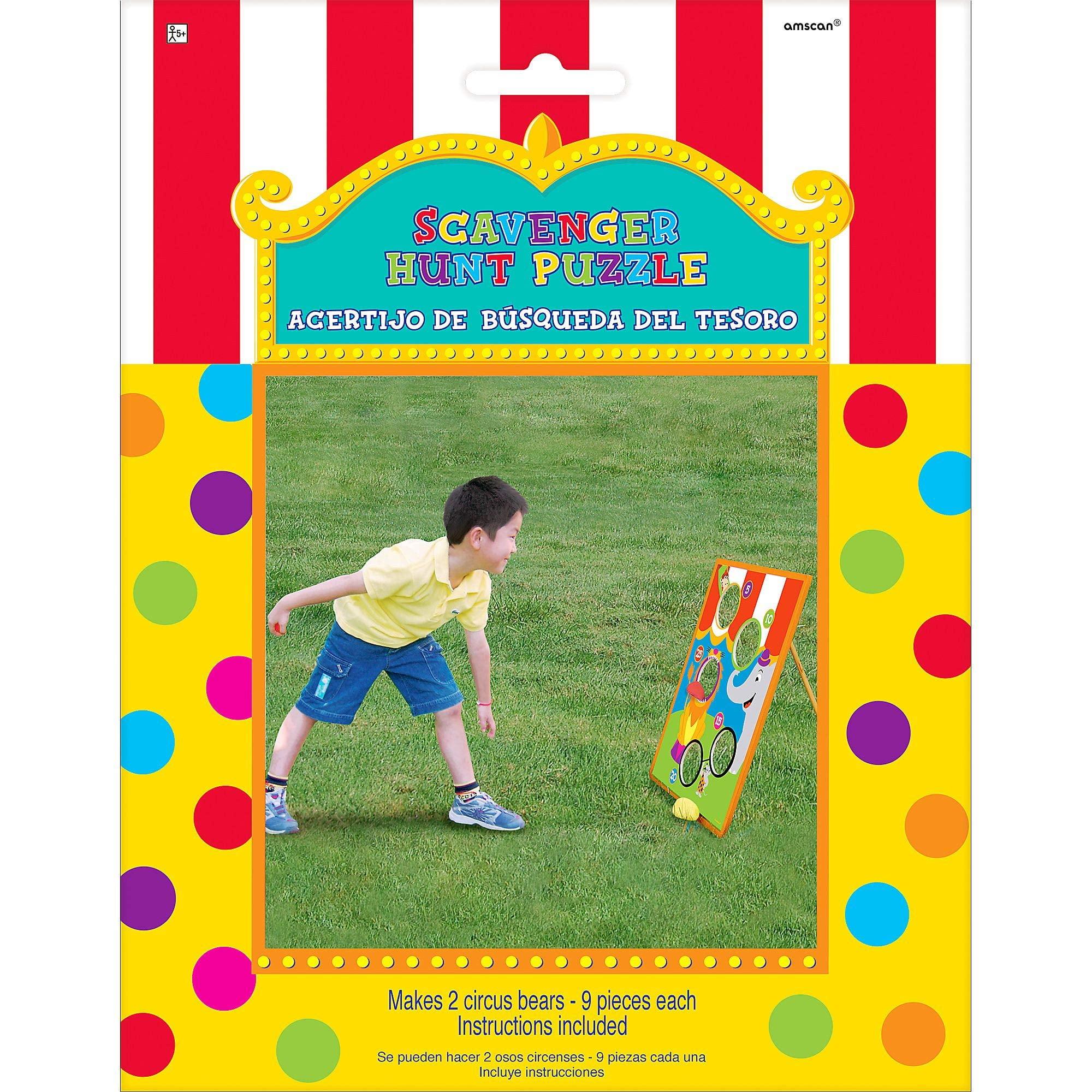 Amscan Colorful Bean Bag Toss Game Set, Wooden Stand Multicolor, 4 Beanbags