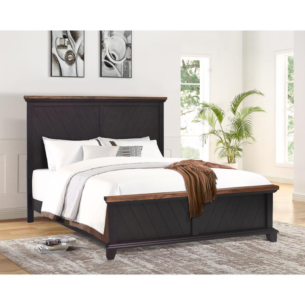 Bear Creek Chocolate and Honey Brown Queen Wood Panel Bed