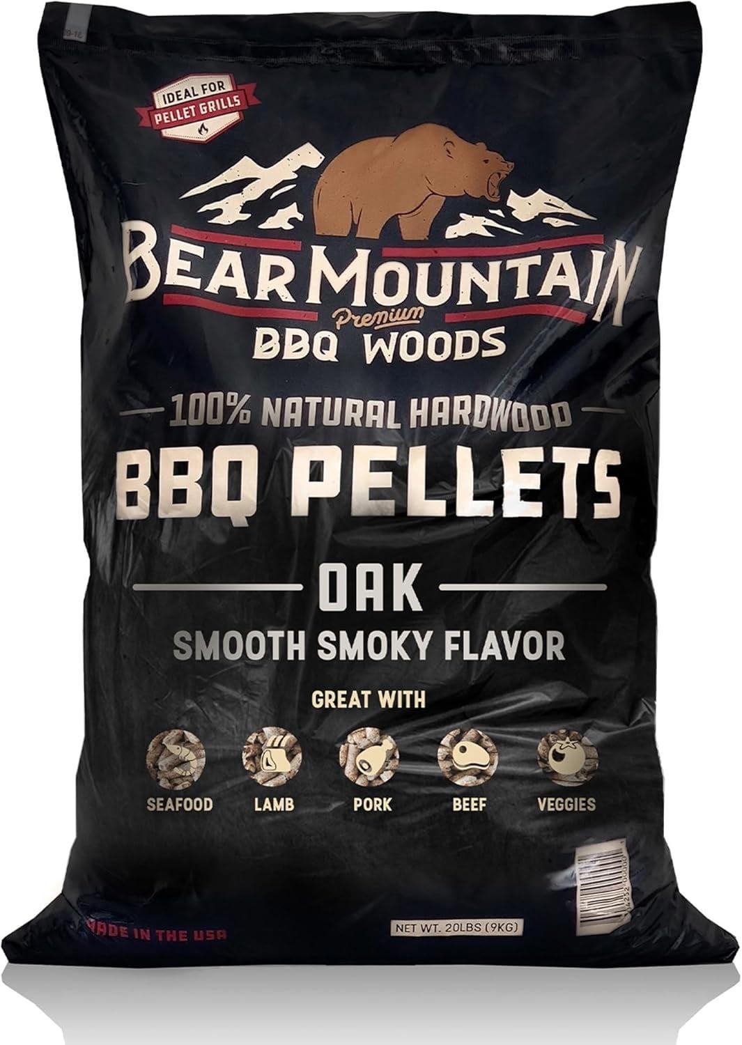 Bear Mountain BBQ Premium All Natural Mild and Sweet Apple Smoker Wood Chip Pellets For Outdoor Gas, Charcoal, and Electric Grills, 40 Pound Bag