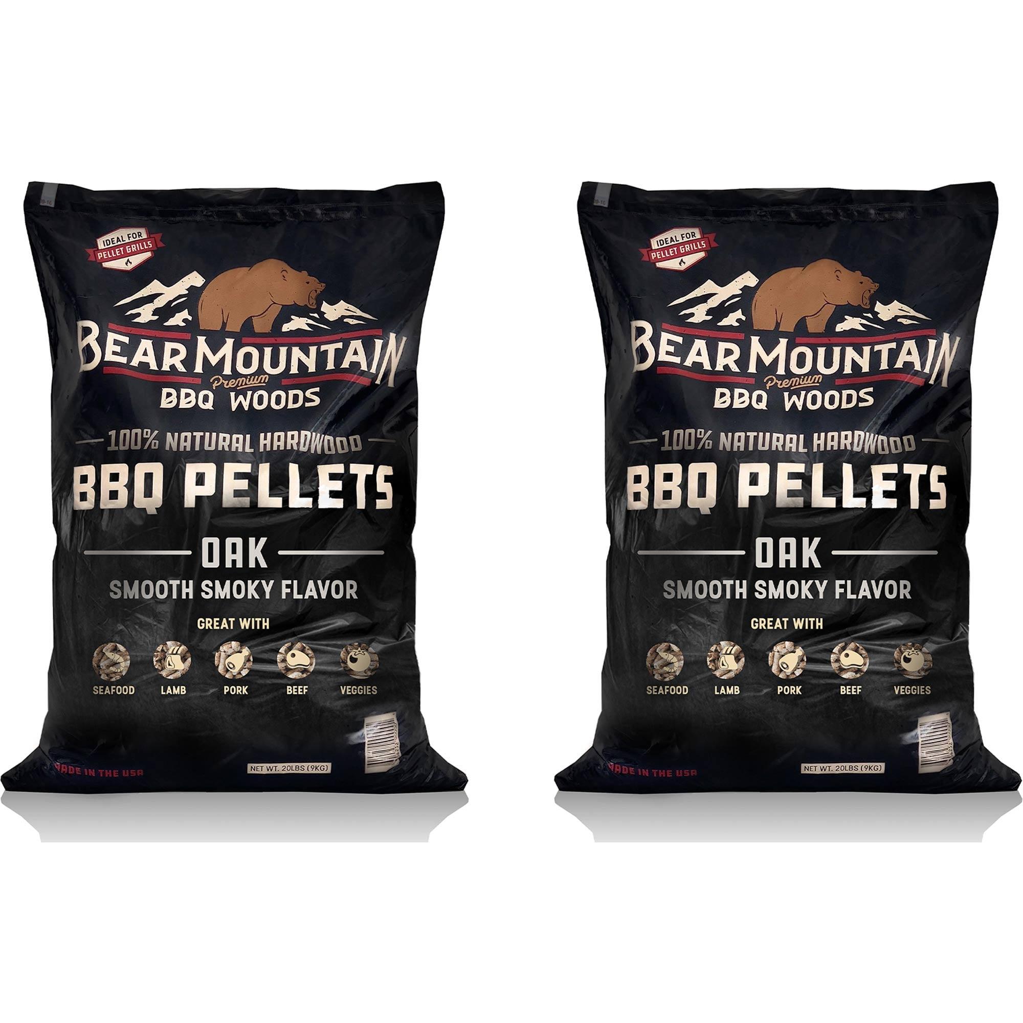 Bear Mountain BBQ Premium All Natural Oak Wood Smoker Pellets for Smoker Grill, Outdoor Gas, Charcoal, and Electric Grill, 40 Pounds (2 Pack)