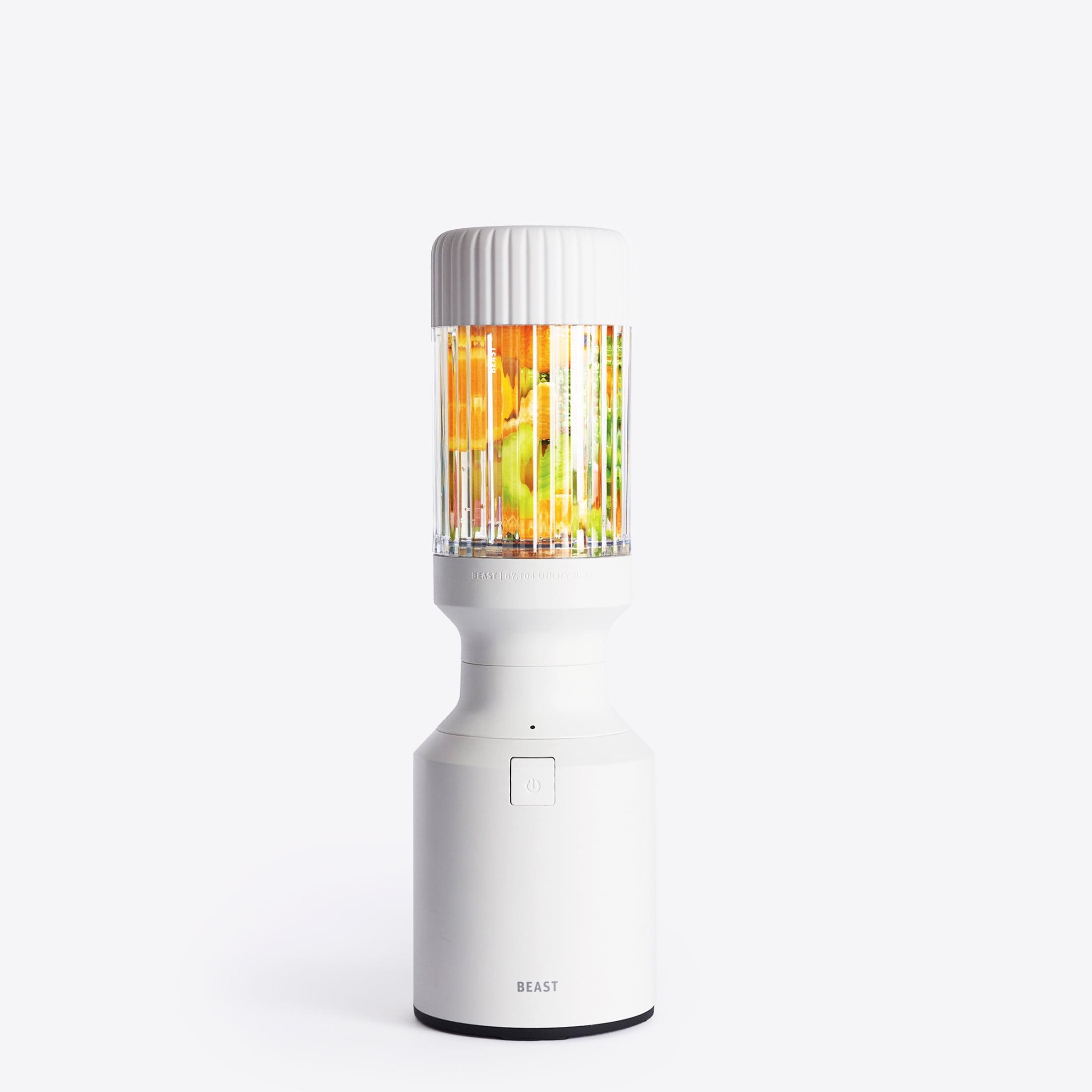 The Beast Mini® Blender | Personal Countertop Blender for Smoothies, Shakes, Food Prep, Frozen Fruits & Veggies, Sauces & Dips | Portable Bottle, Straw Cap and Straws | 600W Motor (Cloud White)