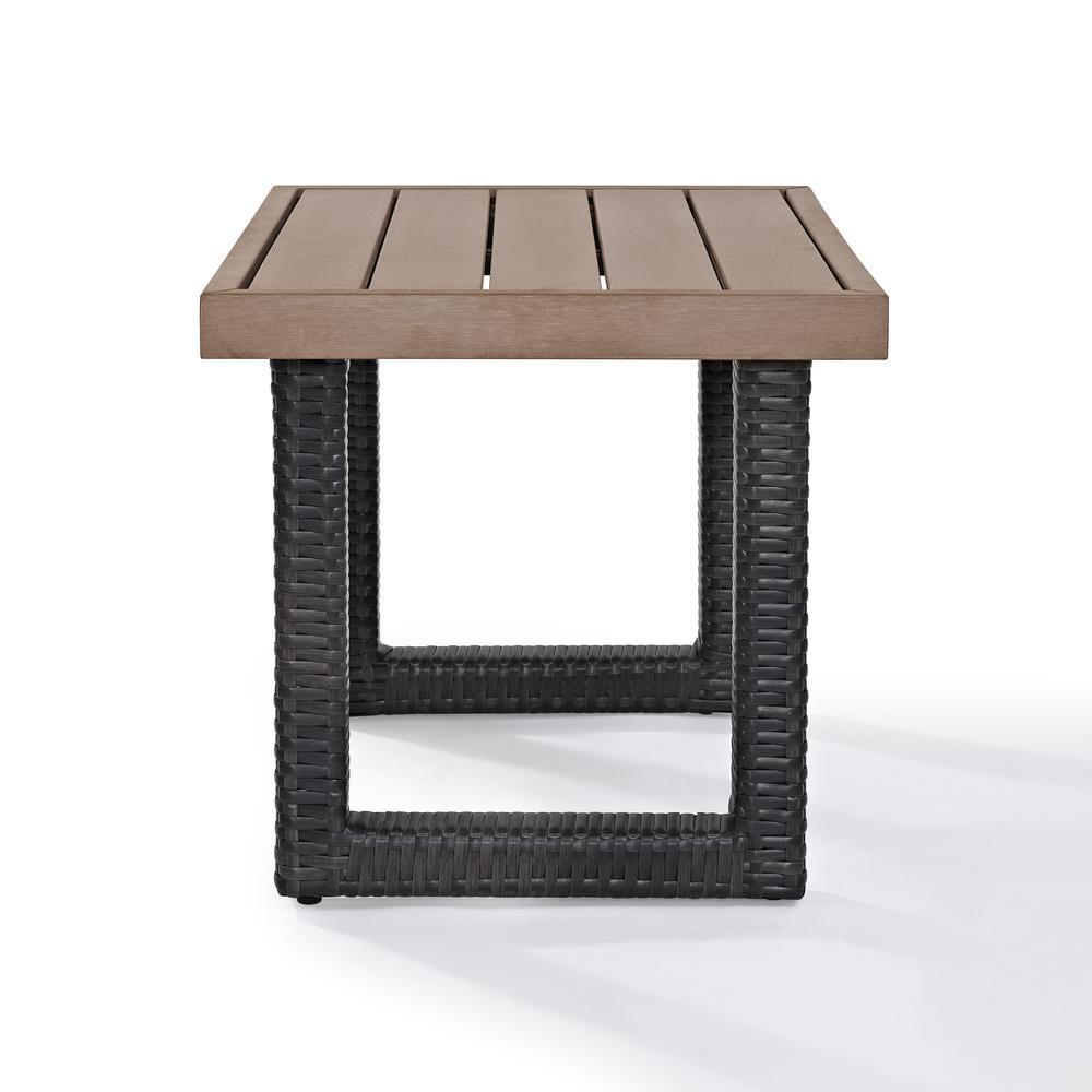 Beaufort Side Table - Crosley: Modern Wicker & Resin, UV-Resistant Patio Furniture