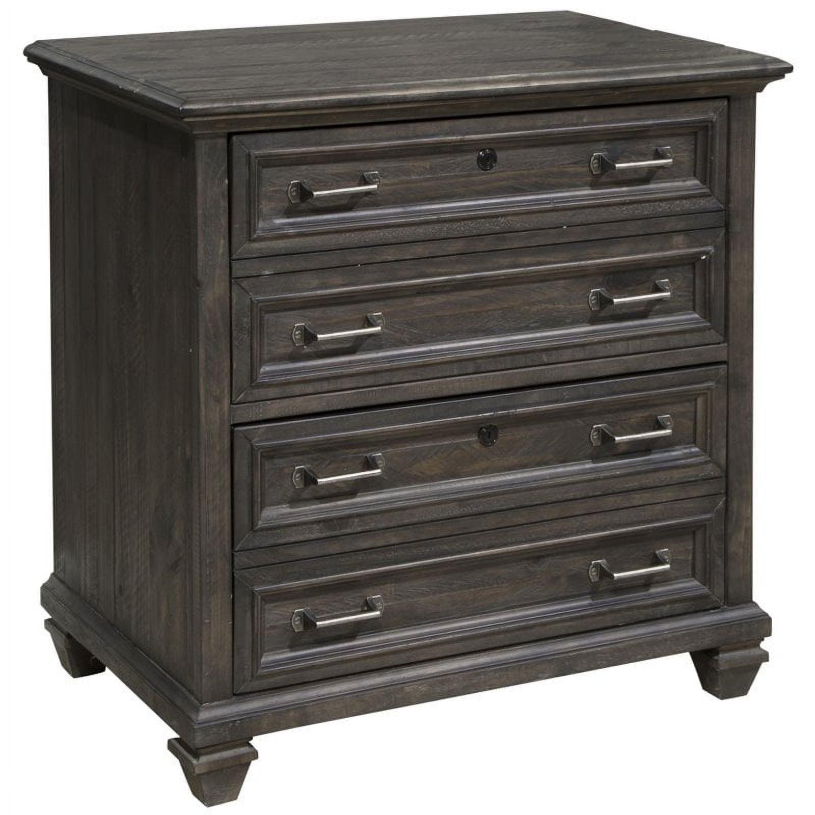 Weathered Charcoal 4-Drawer Lockable Lateral File Cabinet