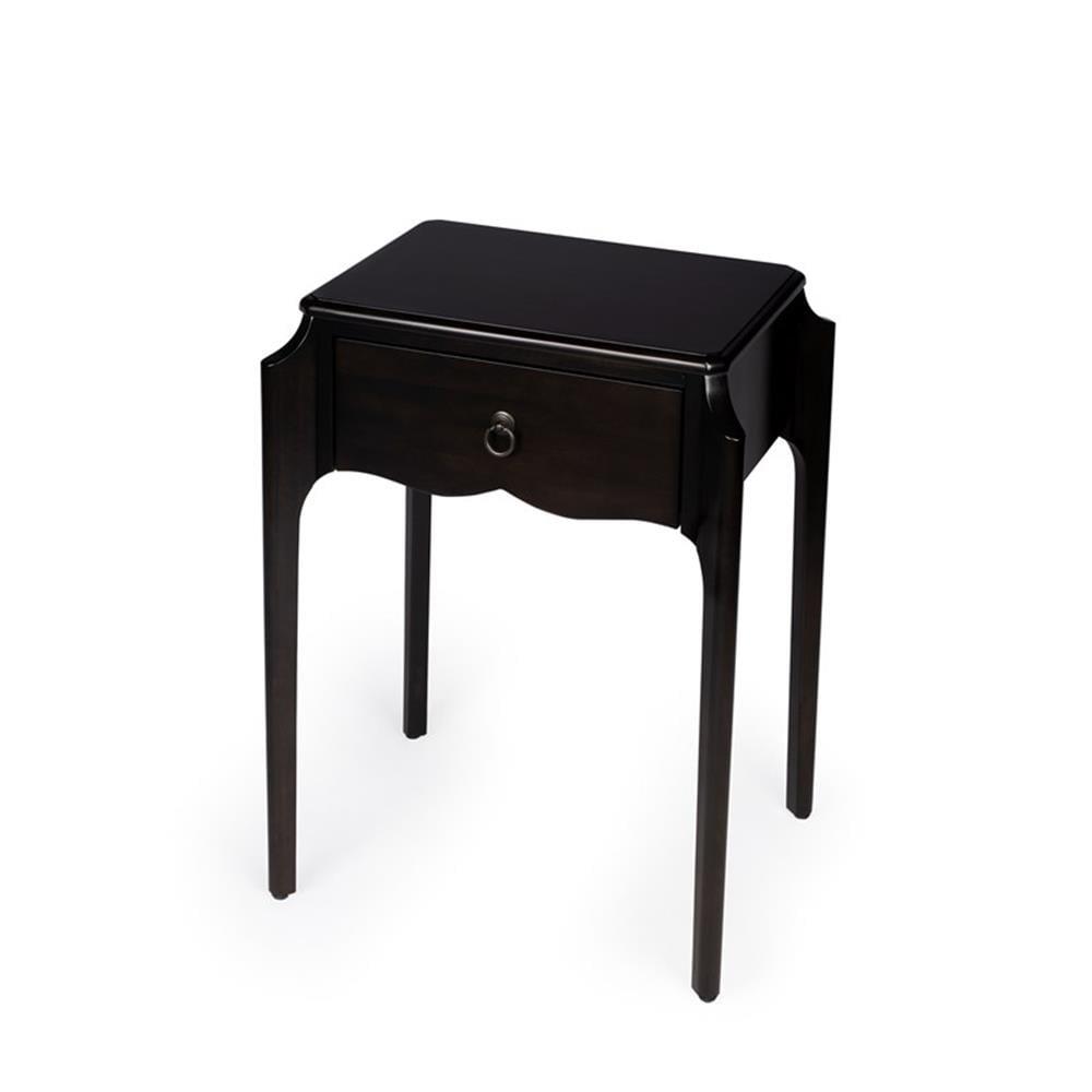 Dark Brown Rectangular Nightstand with 1 Drawer