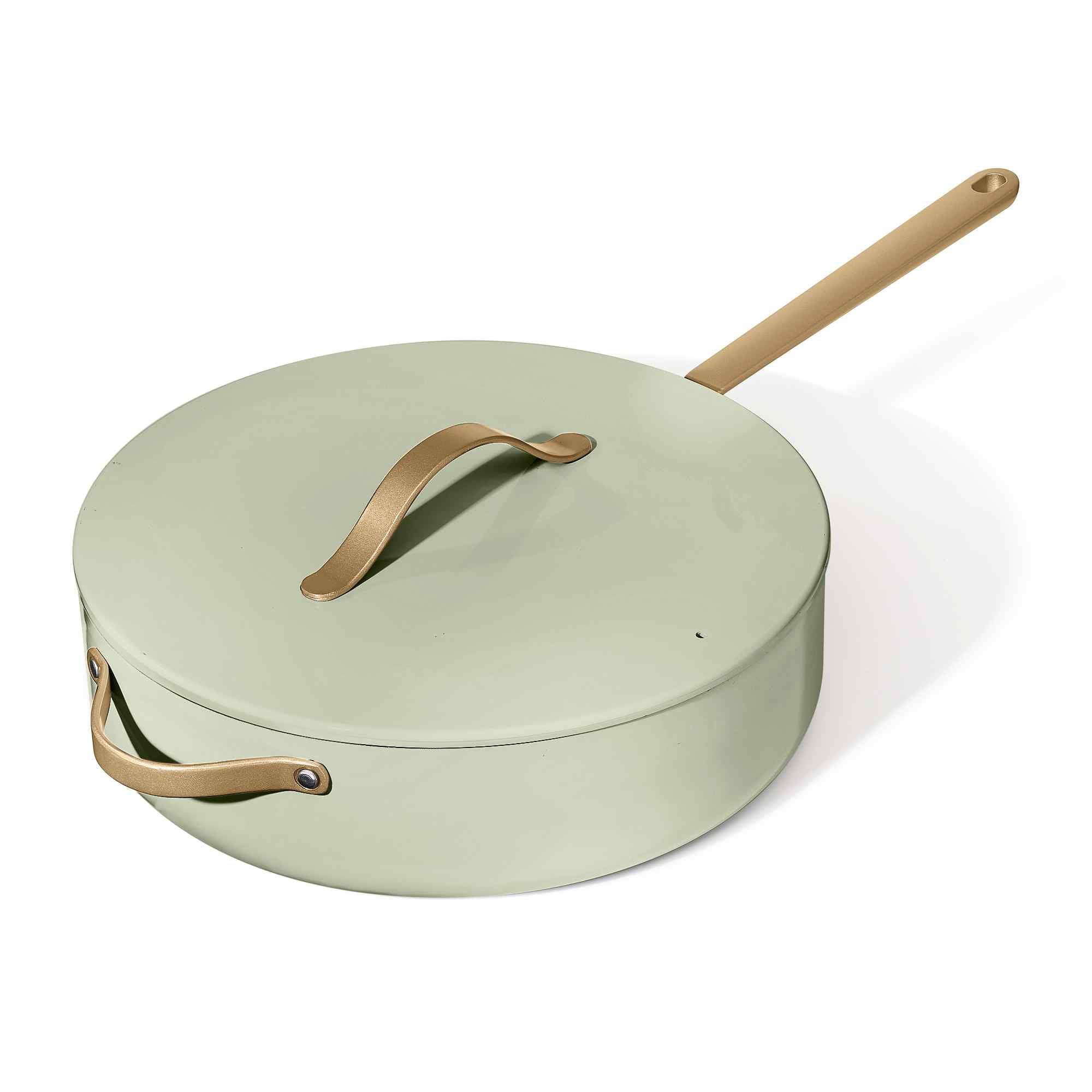 Sage Green Ceramic Non-Stick 5.5 Quart Sauté Pan with Lid