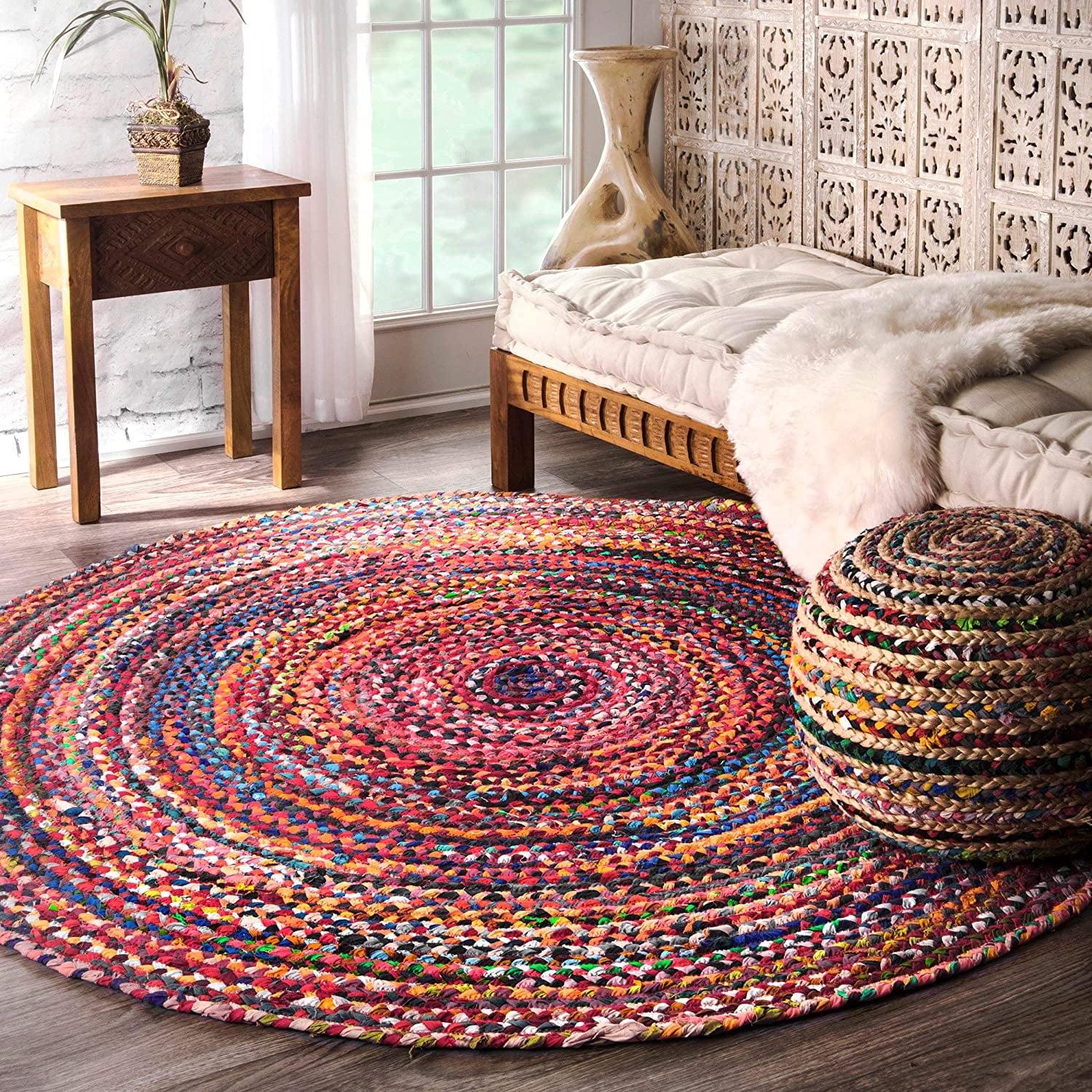 nuLOOM Tammara Bohemian Hand Braided Area Rug, 4', Multicolor