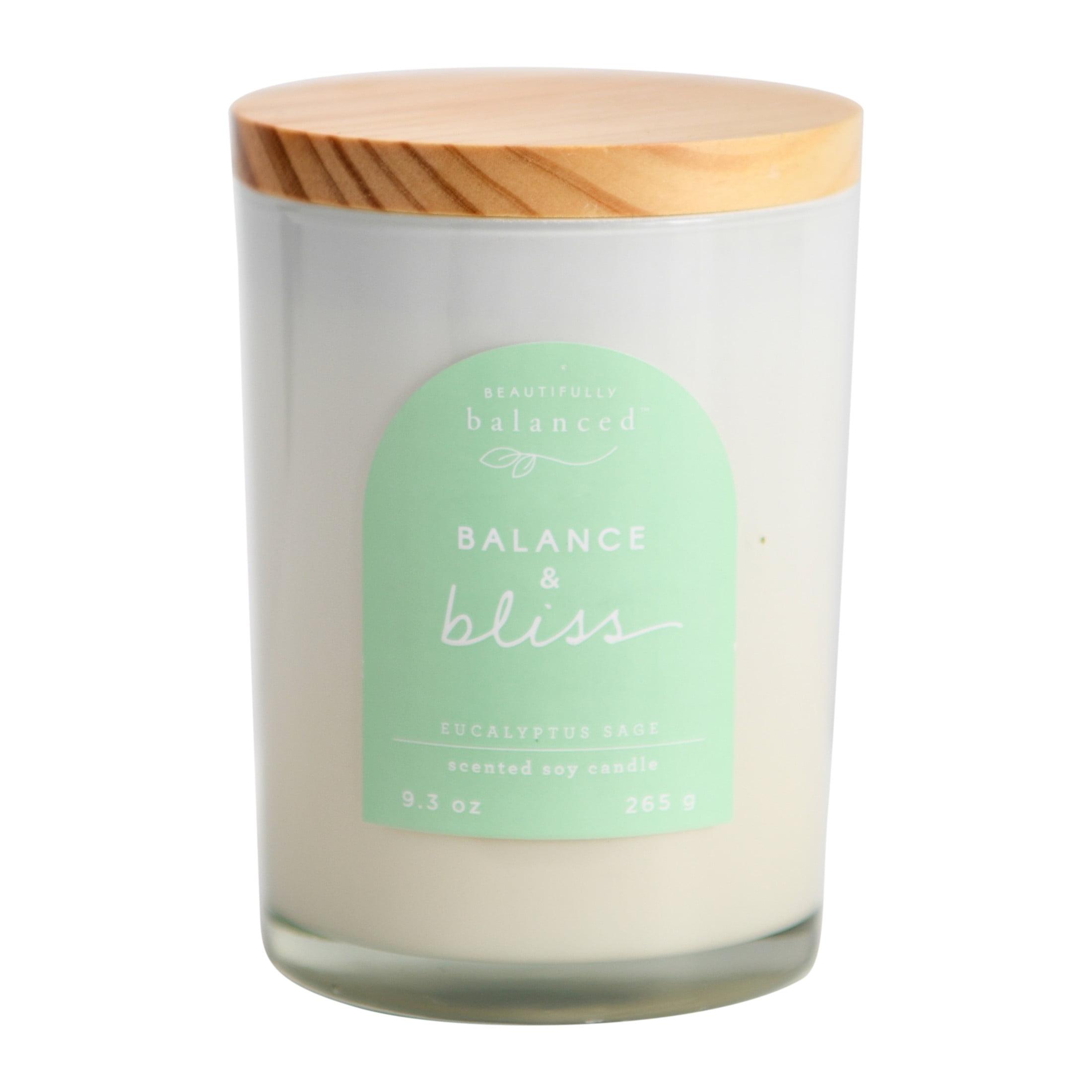 Balance & Bliss Green Soy Scented Candle with Wooden Lid, 9.3 oz