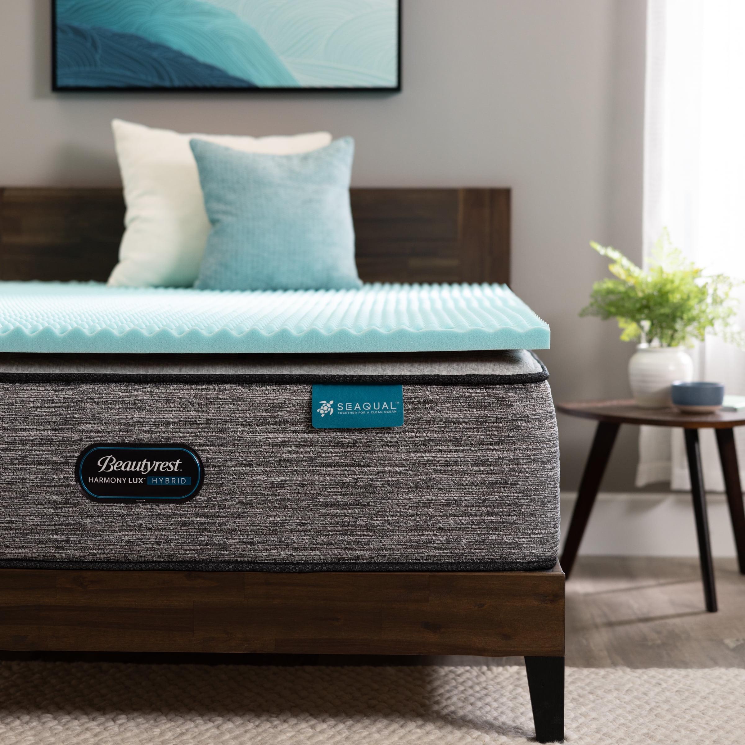 Twin XL Blue Memory Foam Eggcrate Mattress Topper