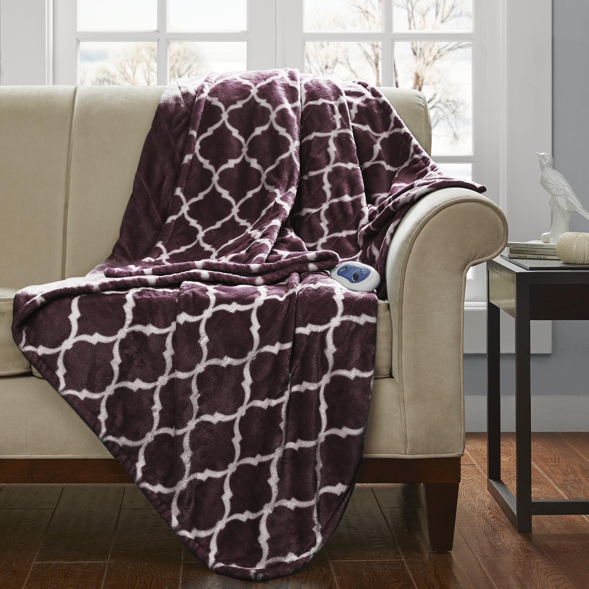 Ogee Printed Oversized Electric Heated Throw Blanket 60x70" - Beautyrest