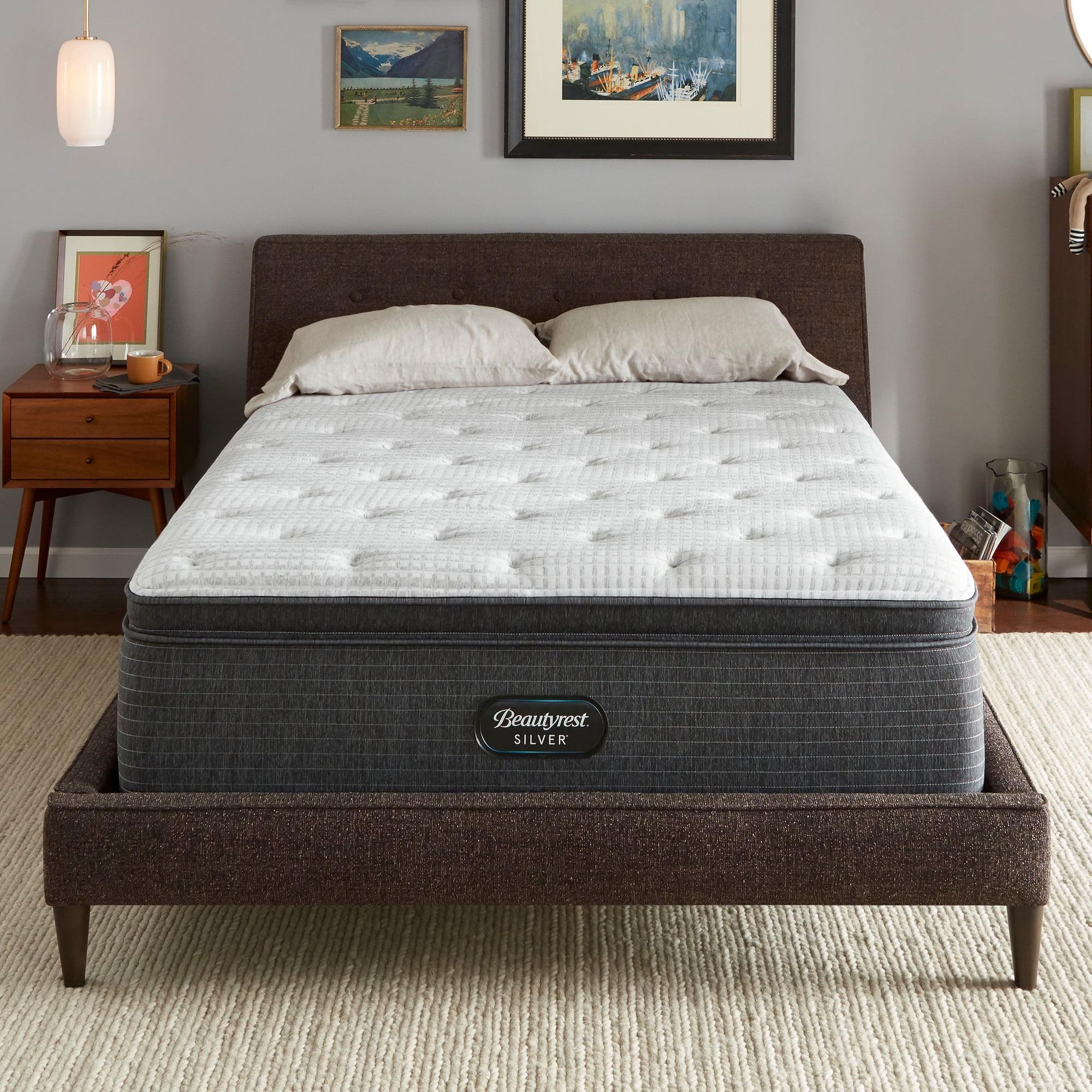 Contemporary Gray & White Queen Pillowtop Innerspring Gel Memory Foam Mattress