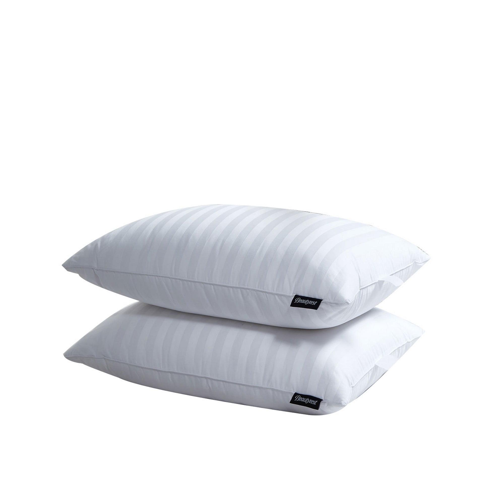 Beautyrest Beautyrest Damask Strip US Grown Cotton Softy-Around Goose Feather/Down Pillow (2PK) - Medium Firm (Set of 2)