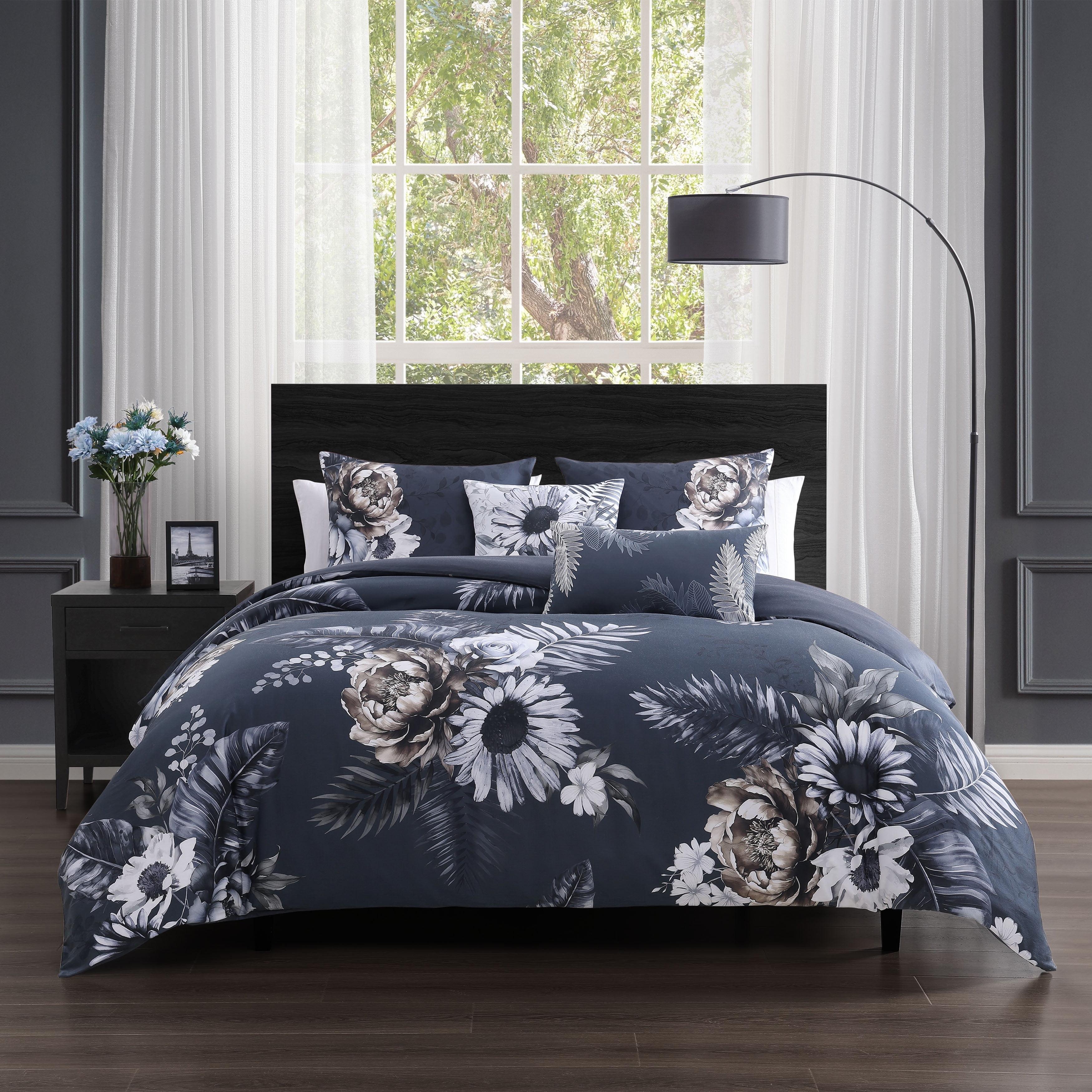 BeBeJan Bebejan Forget Me Not 100% Cotton Sateen 5 Piece Reversible Comforter  Set, image size:3500x3500