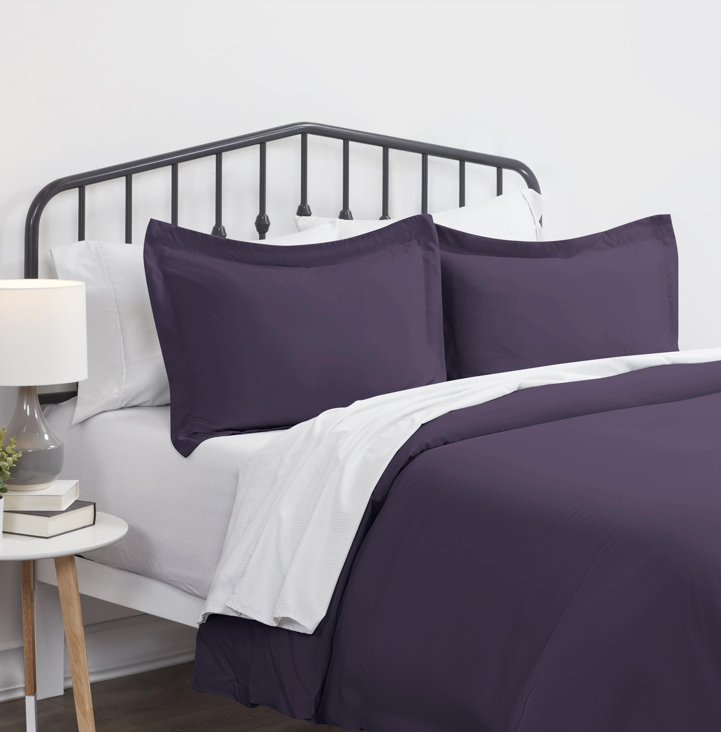 Ultra Soft Purple Microfiber Twin/Twin XL Duvet Cover Set