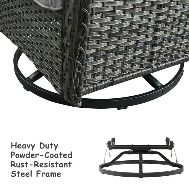 Carolina Outdoor Wicker Swivel Glide Chair with Cushions