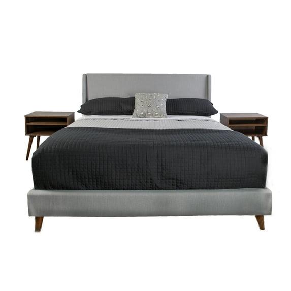 Maddison Upholstered King Bed In A Box W/ 2 Nightstands