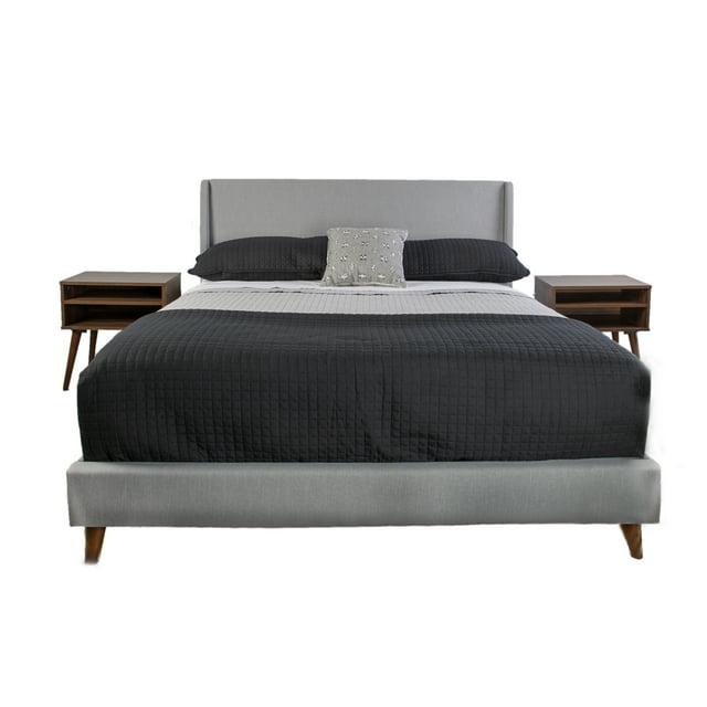 Maddison Upholstered King Bed In A Box W/ 2 Nightstands
