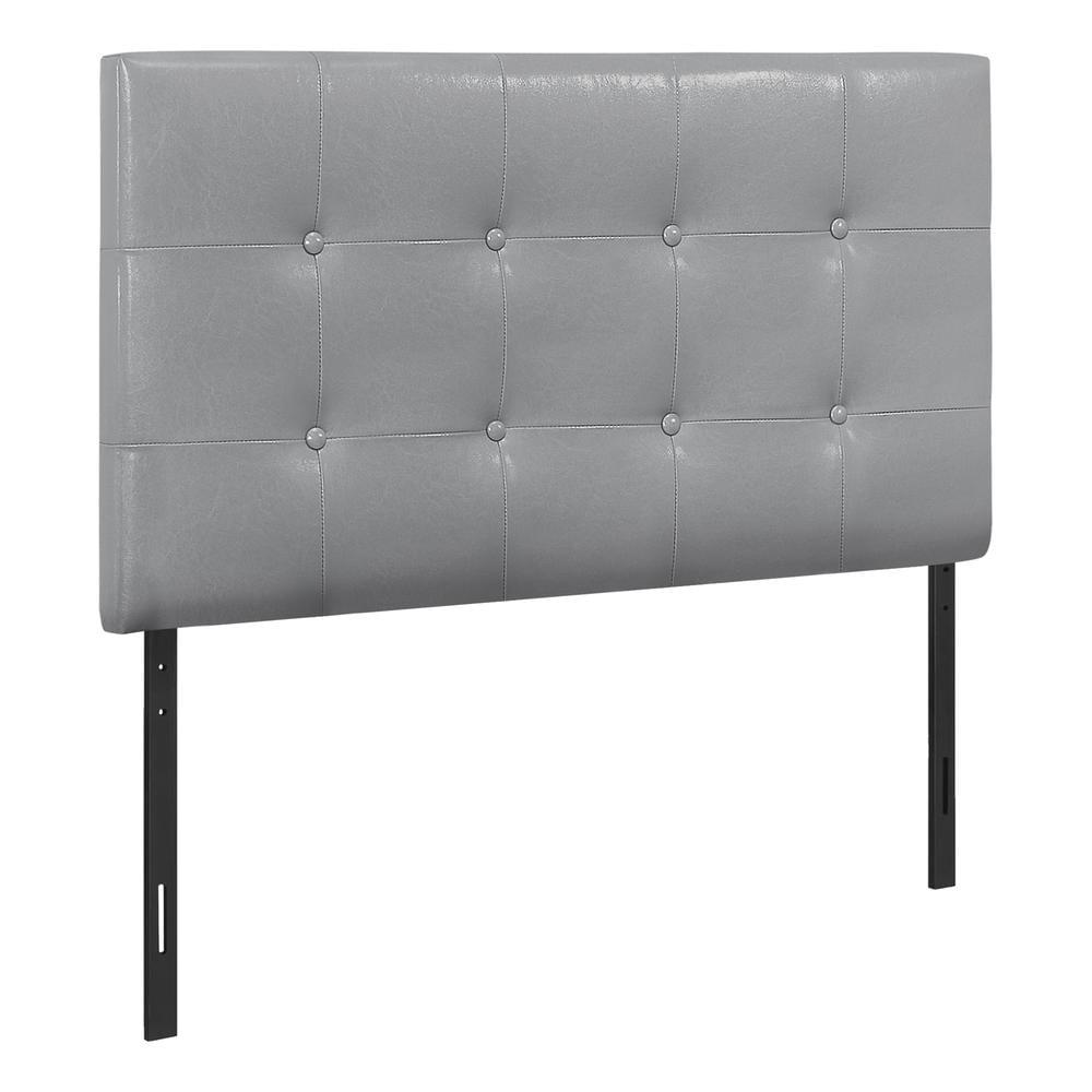 Monarch Specialties Bed Headboard Only Twin Size Bedroom Upholstered Pu Leather Look Grey Transitional
