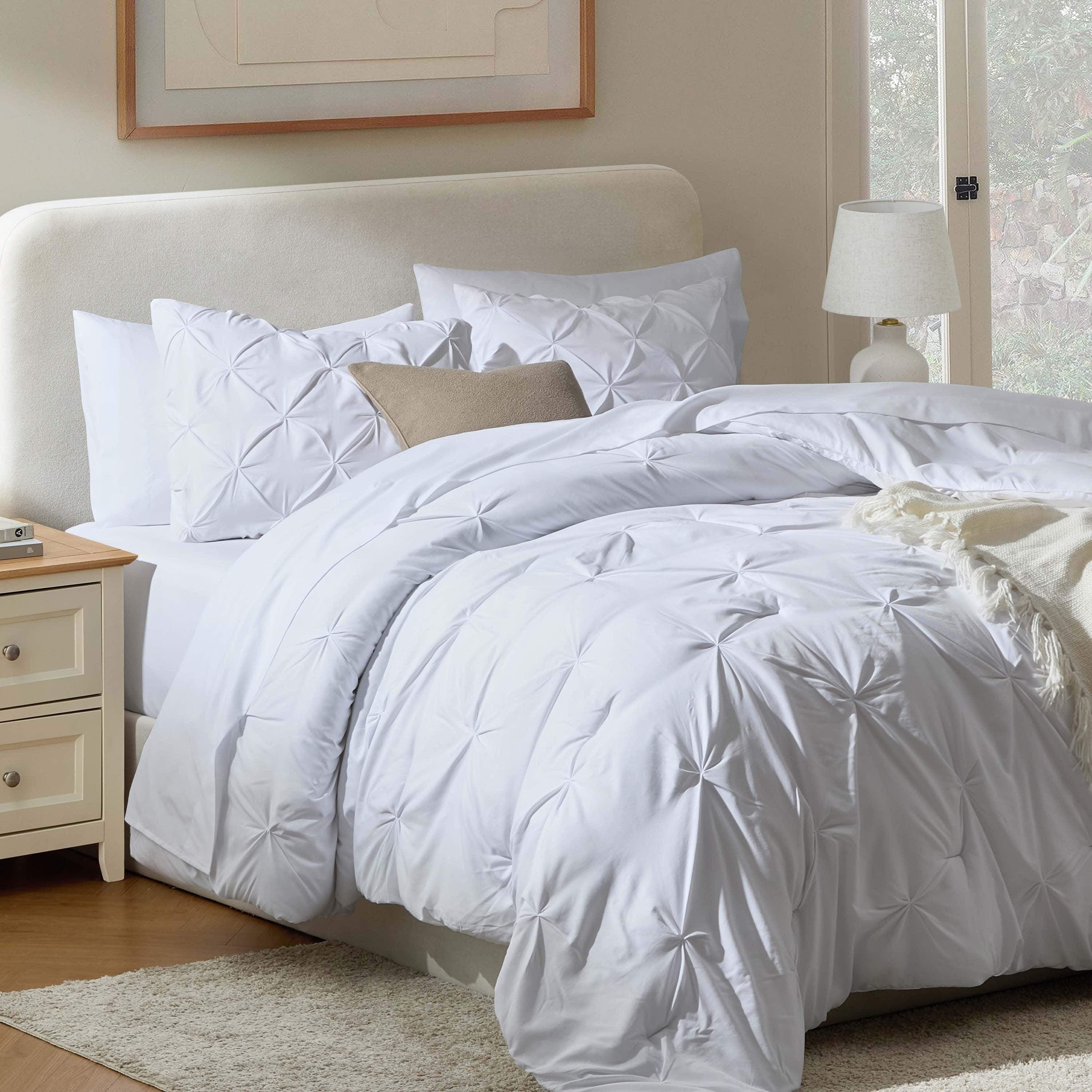 Nestl Bed-in-A-Bag Pleated Comforter Set with Bed Sheets