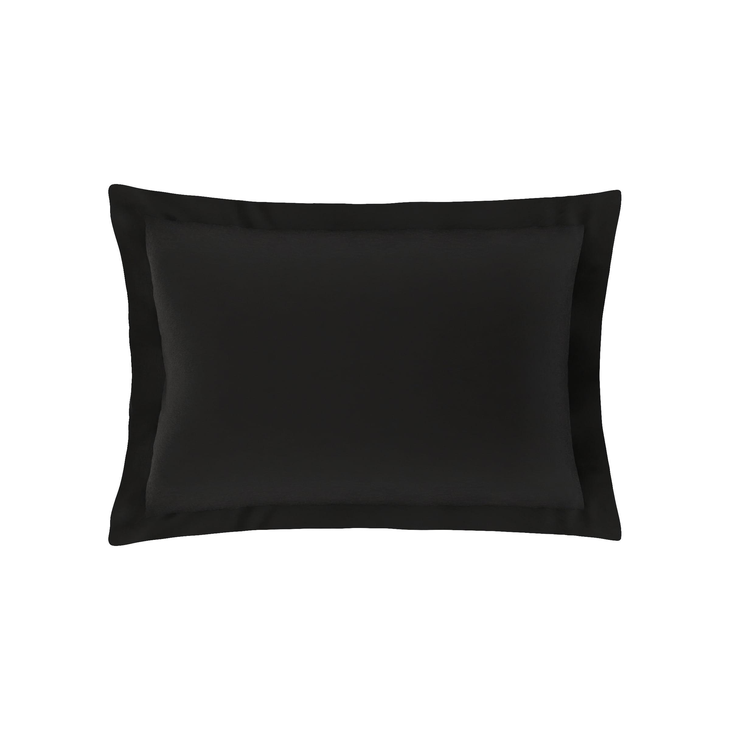 Standard Black Polyester Pillow Sham 2-Pack