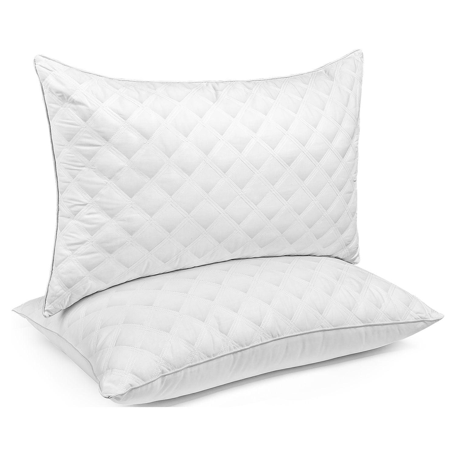 Standard Size White Hypoallergenic Microfiber Bed Pillow Set