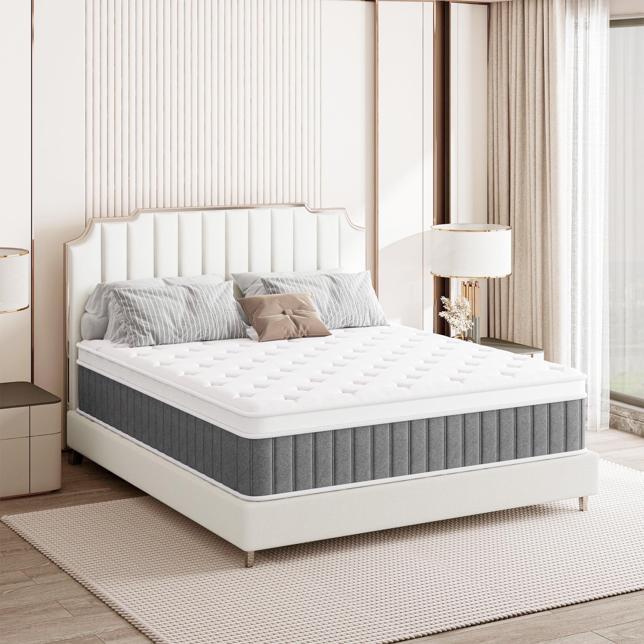 BedNew 10 inch Queen Mattress, Medium Firm, Pillow Top Hybrid Pocket Spring Mattress in a Box