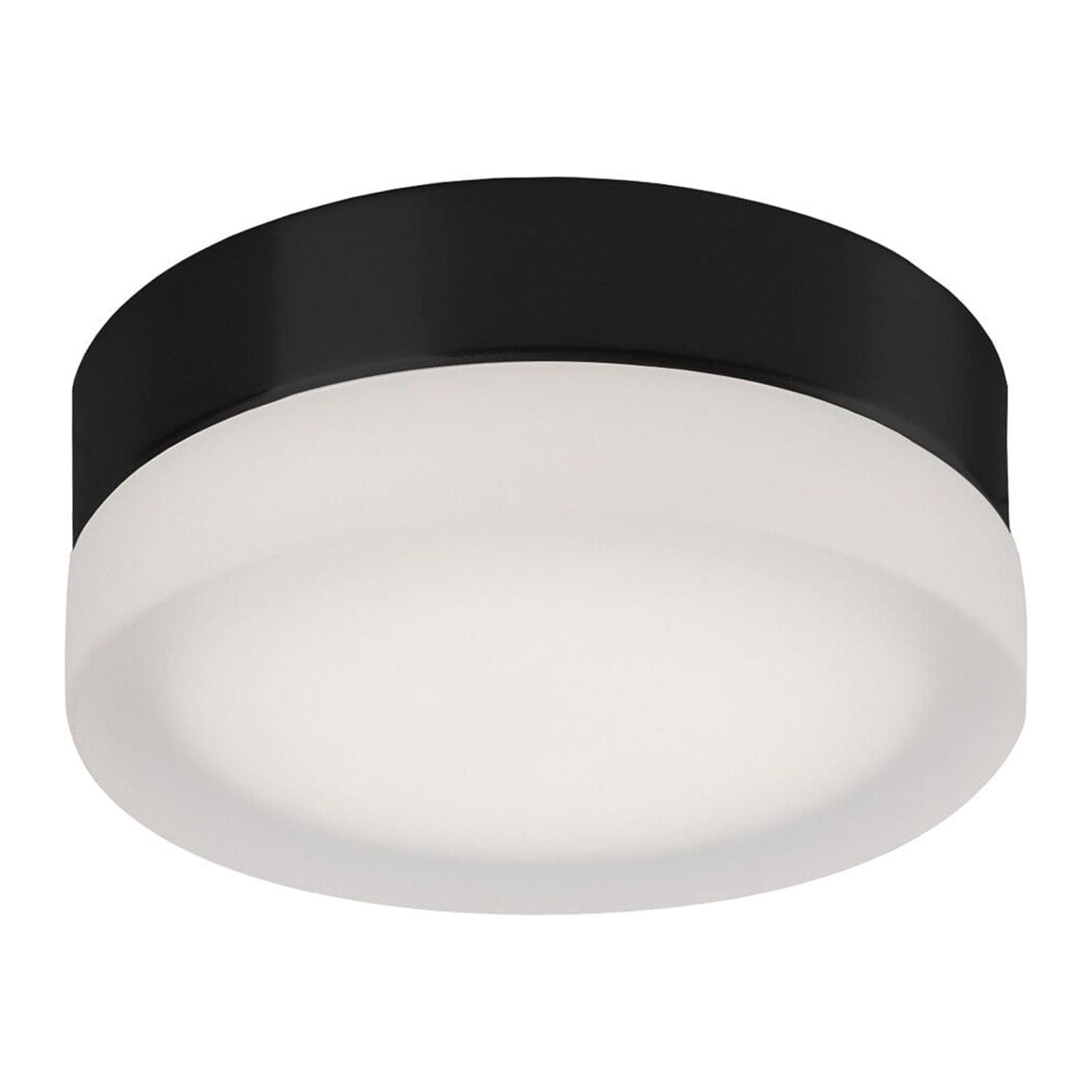 Bedford Sleek Black LED Glass Flush Mount Light