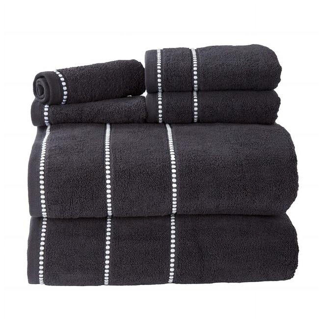 Black Egyptian Cotton Quick Dry 6-Piece Towel Set