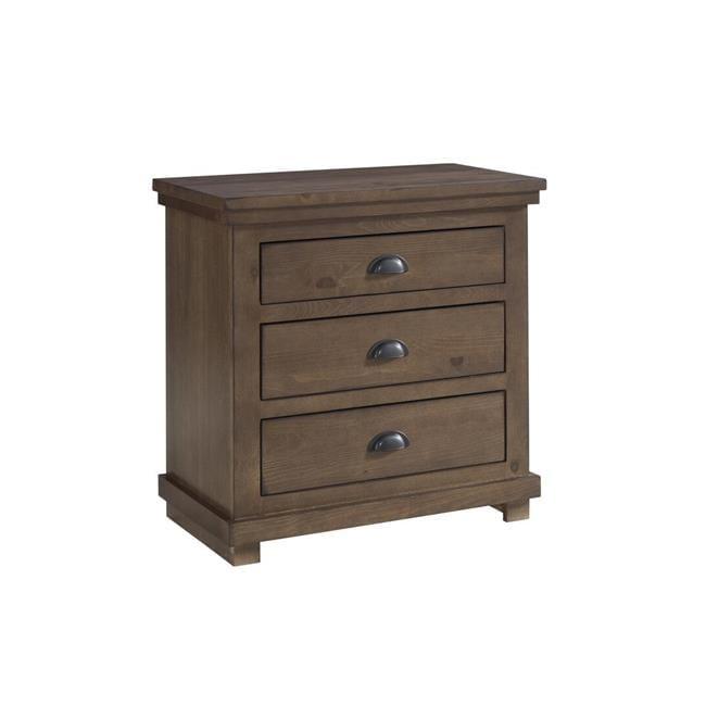 Auburn Cherry 3-Drawer Solid Wood Nightstand