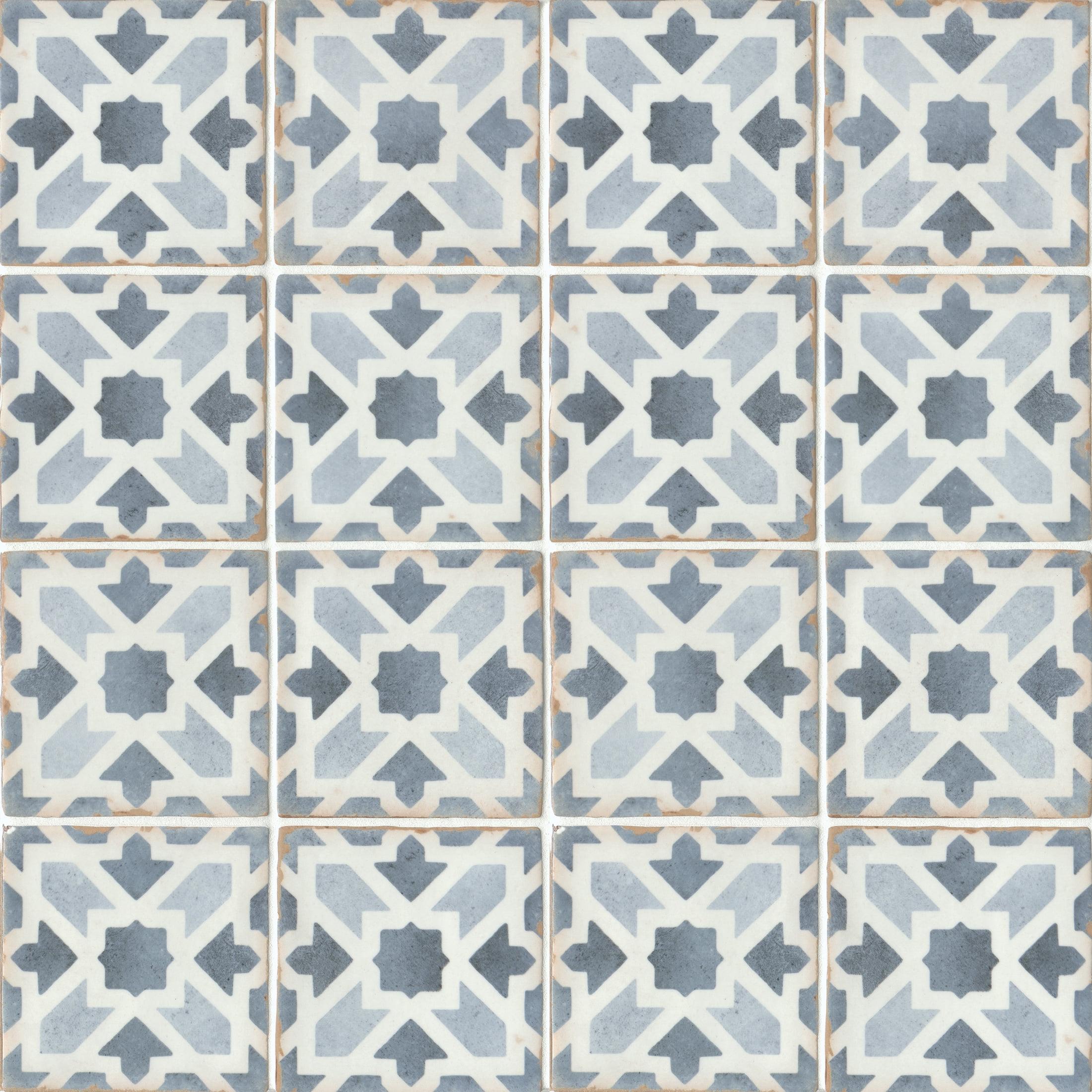 Casablanca 5" x 5" Ceramic Patterned Floor Use Tile