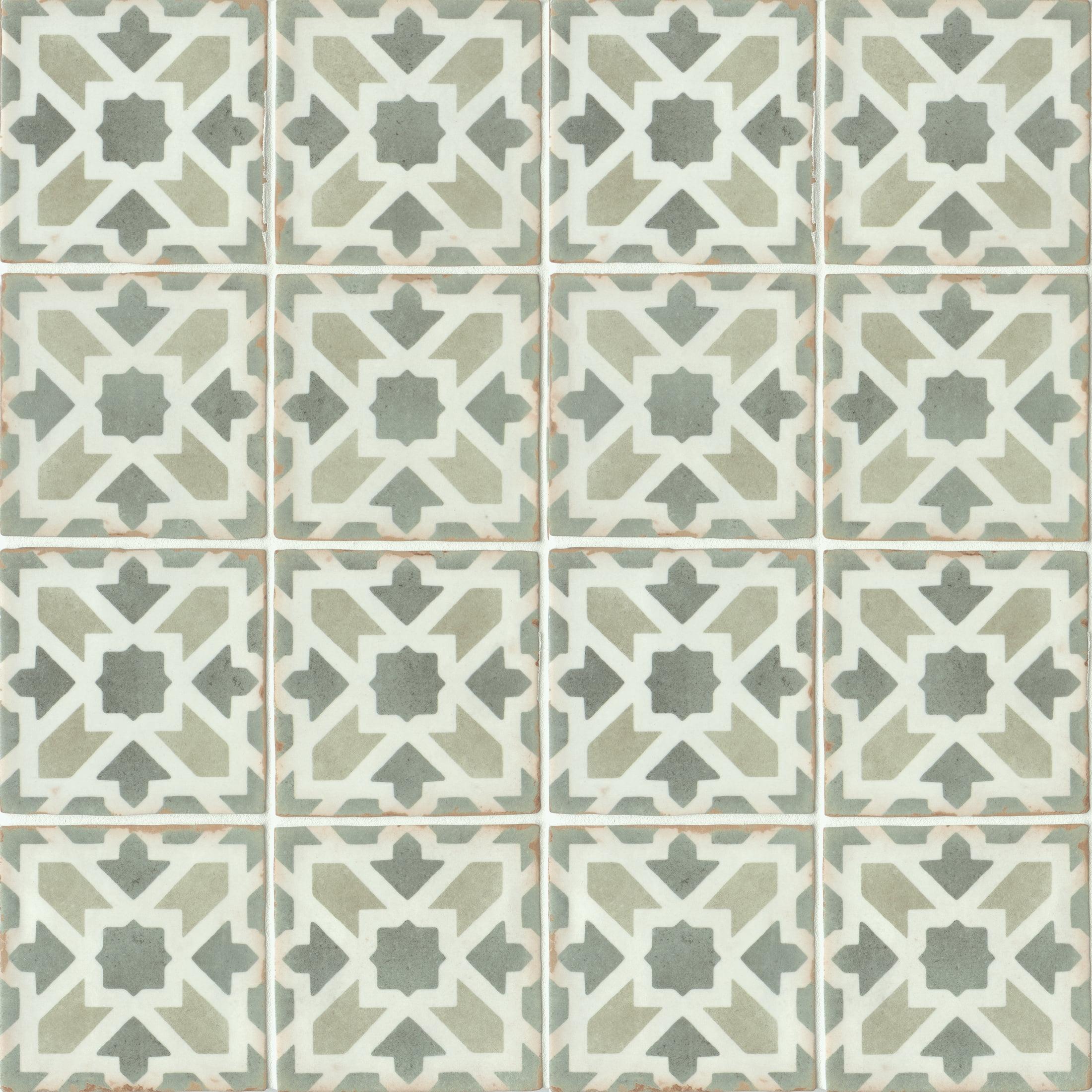 Casablanca 5" x 5" Ceramic Patterned Floor Use Tile