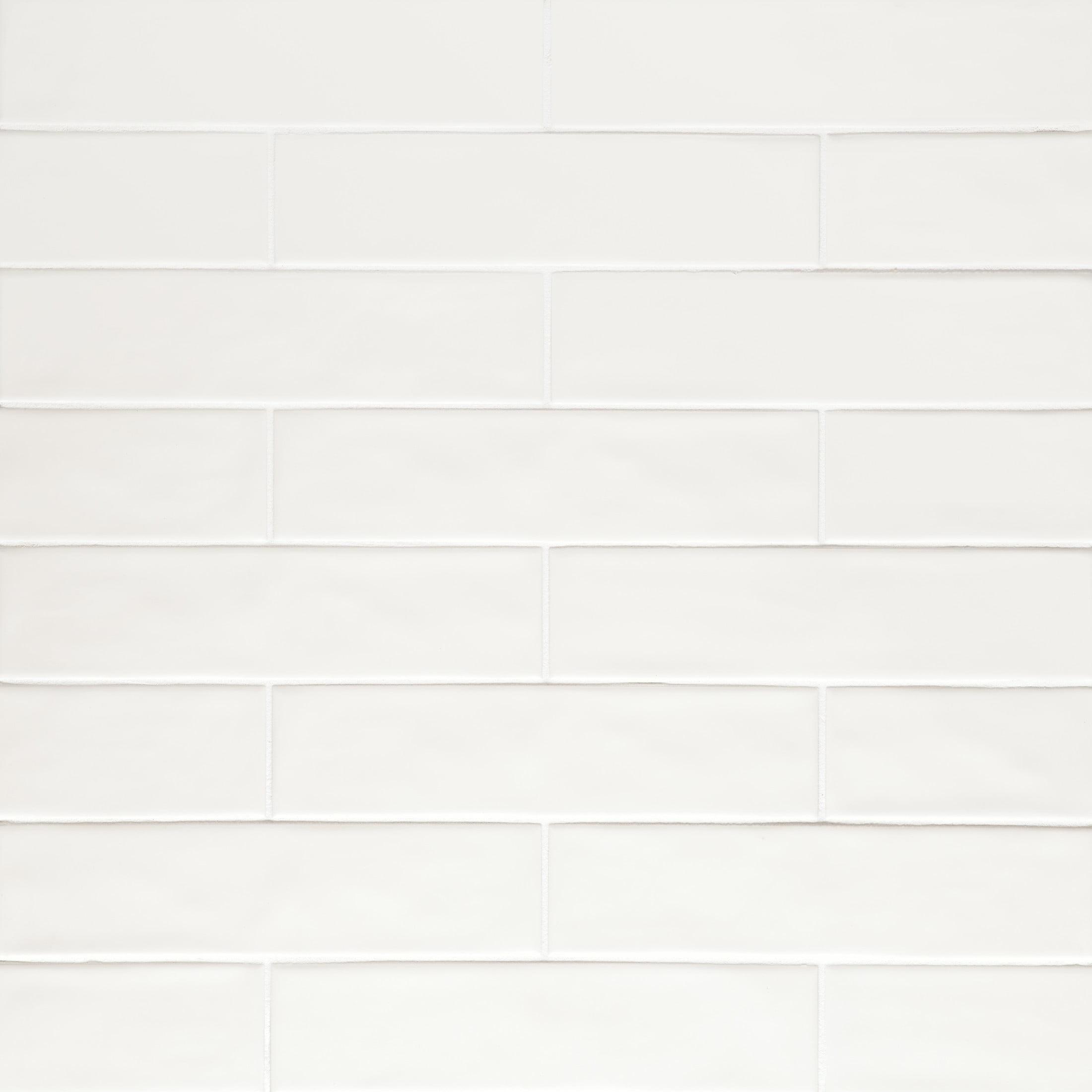 Bedrosians Clara Rectangle Matte Porcelain Tile 3 x 11, White (6.35 sq. ft./Case)