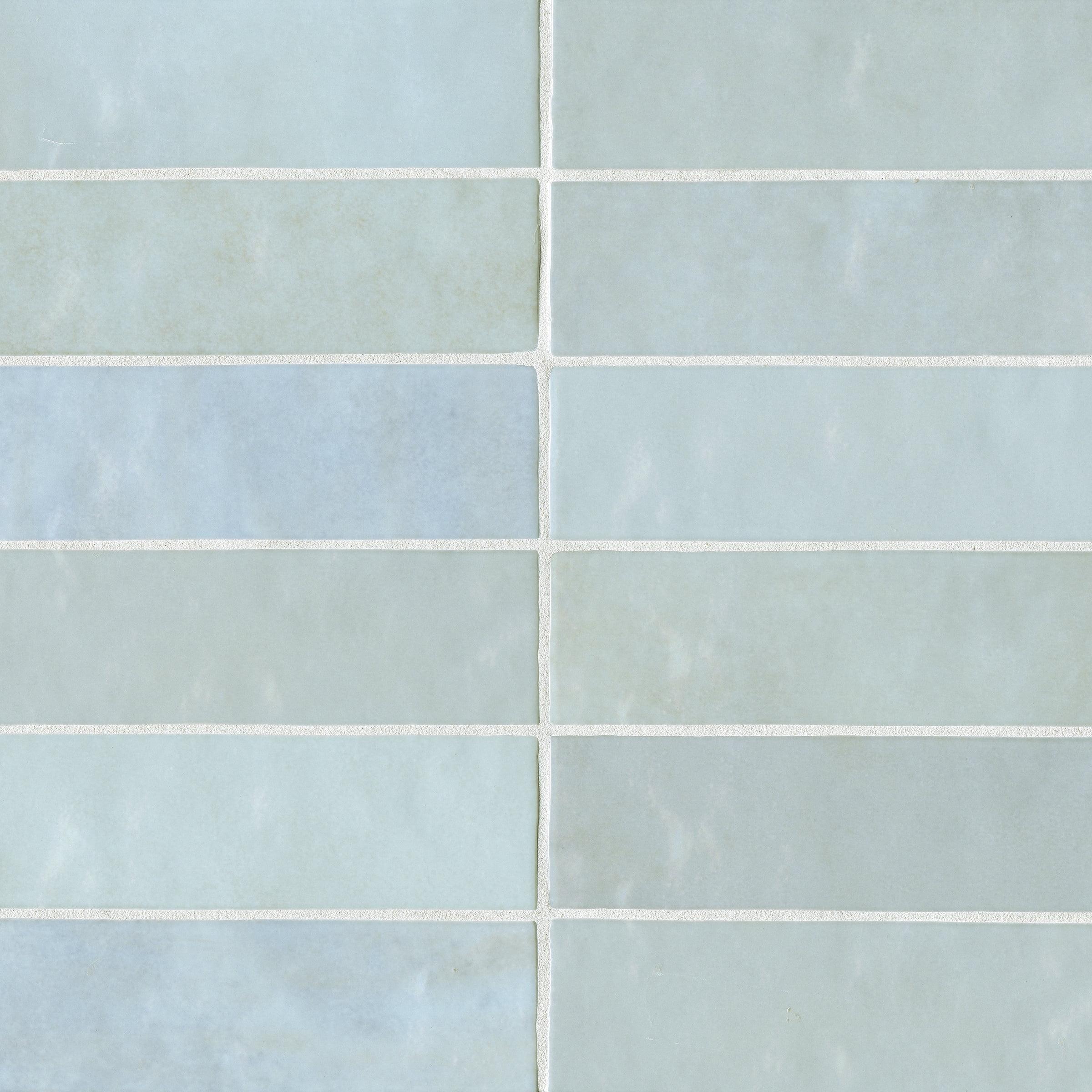 Bedrosians Cloe Gloss Ceramic Tile 2.5" x 8", Baby Blue (76-Pack, 10.64 SF)