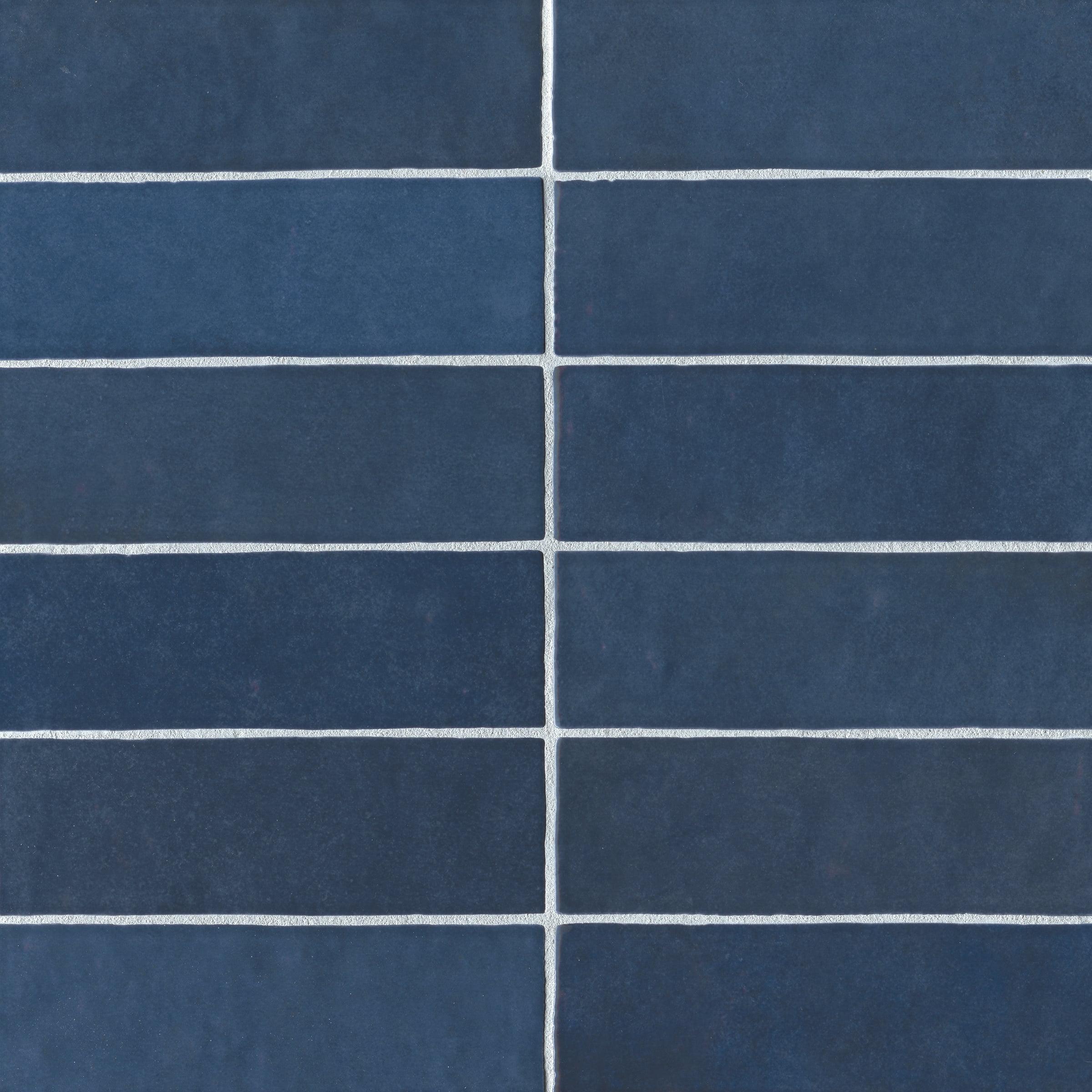 Bedrosians Cloe Gloss Ceramic Tile 2.5" x 8", Blue (76-Pack, 10.64 SF)