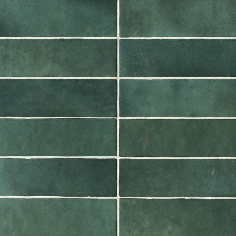 Bedrosians Cloe Gloss Ceramic Tile 2.5" x 8", Green (76-Pack, 10.64 SF)