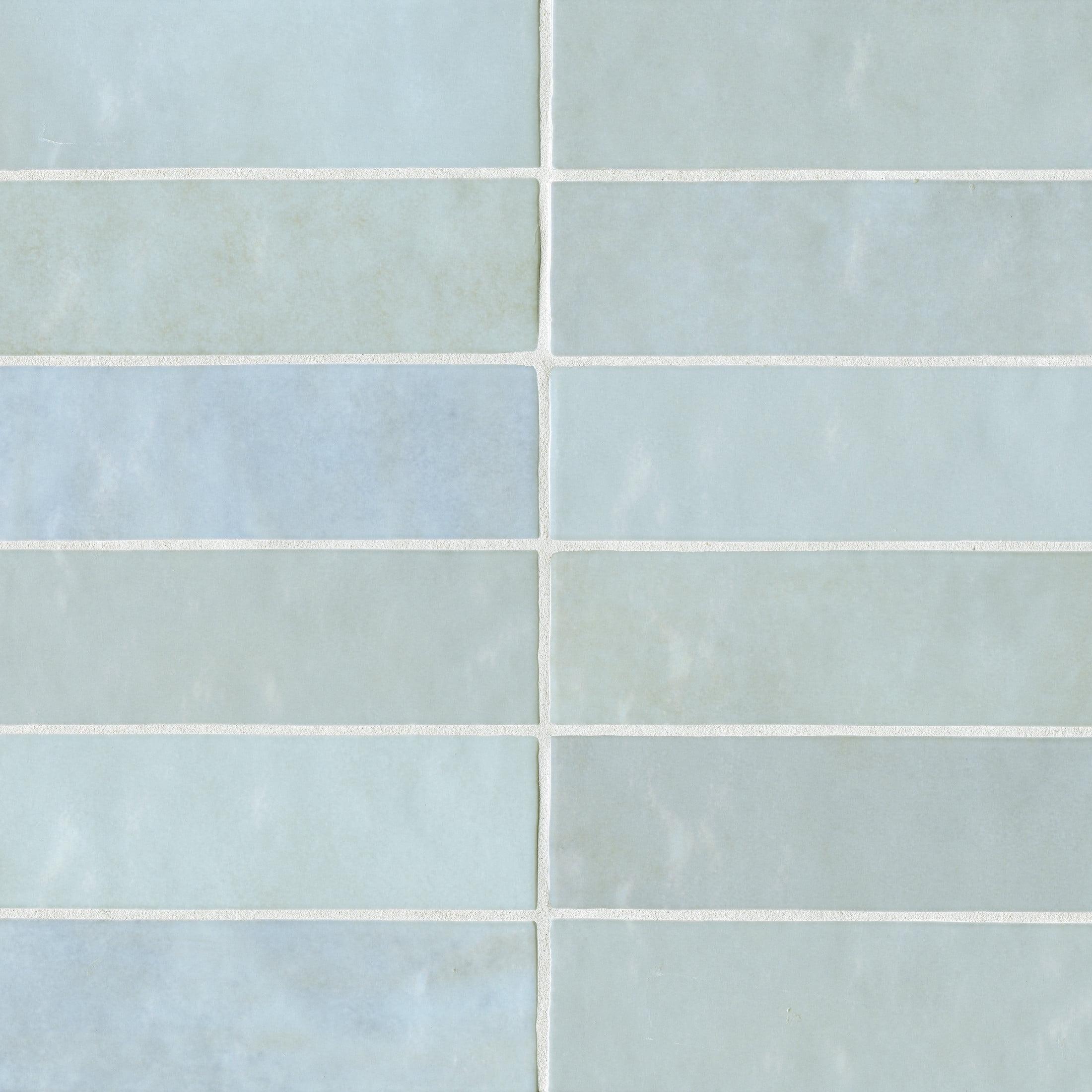Bedrosians Cloe Rectangle Gloss Ceramic Tile 3 x 8, Baby Blue (10.64 sq. ft./Case)