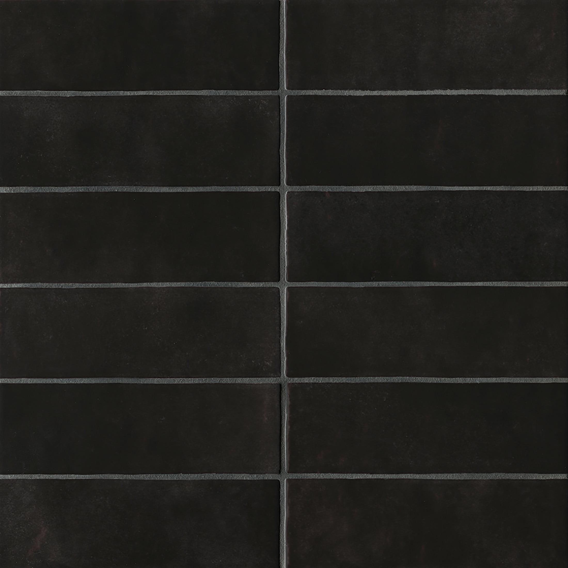 Bedrosians Cloe Rectangle Gloss Ceramic Tile 3 x 8, Black (10.64 sq. ft./Case)