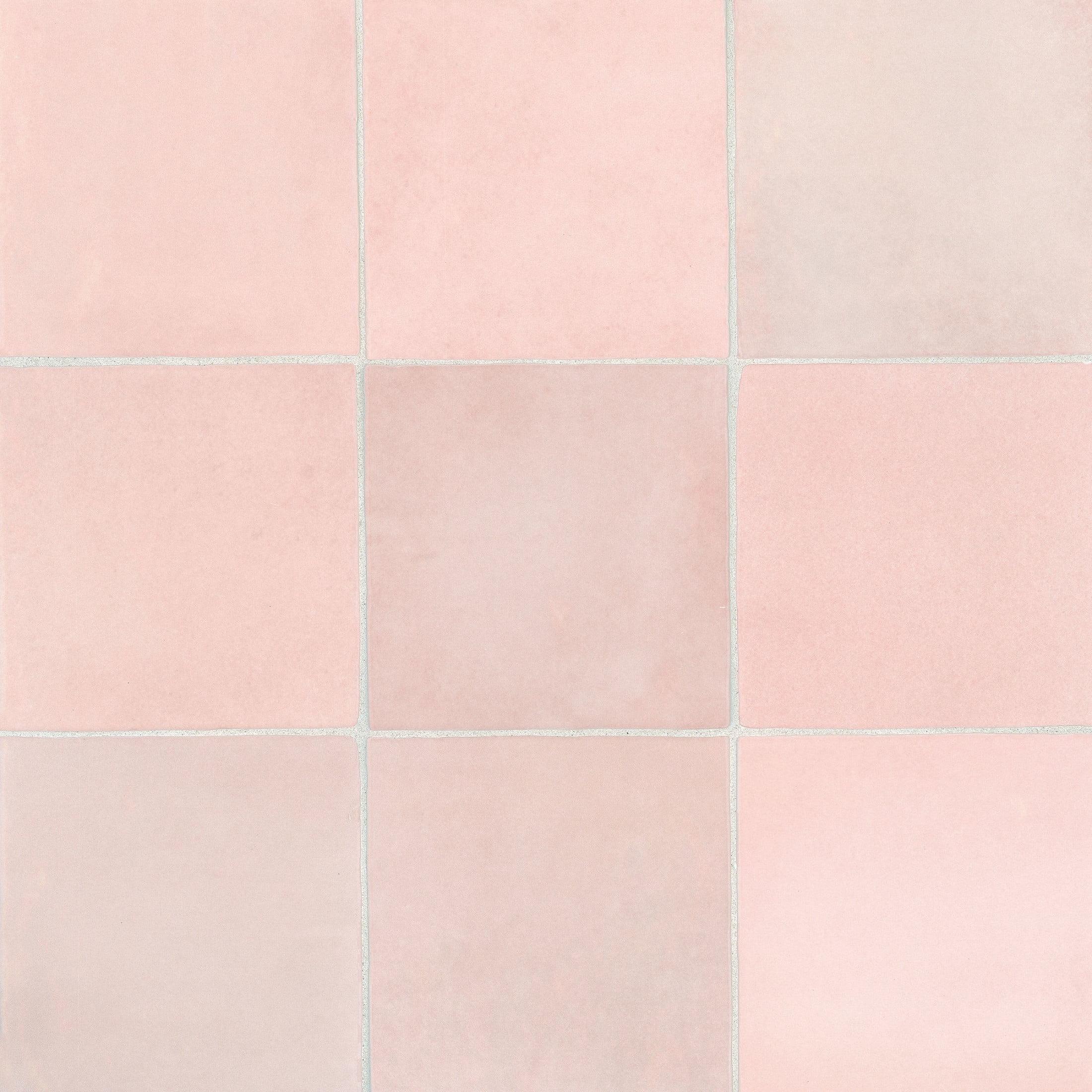 Bedrosians Cloe Square Gloss Ceramic Tile 5 x 5, Pink (10.83 sq. ft./Case)