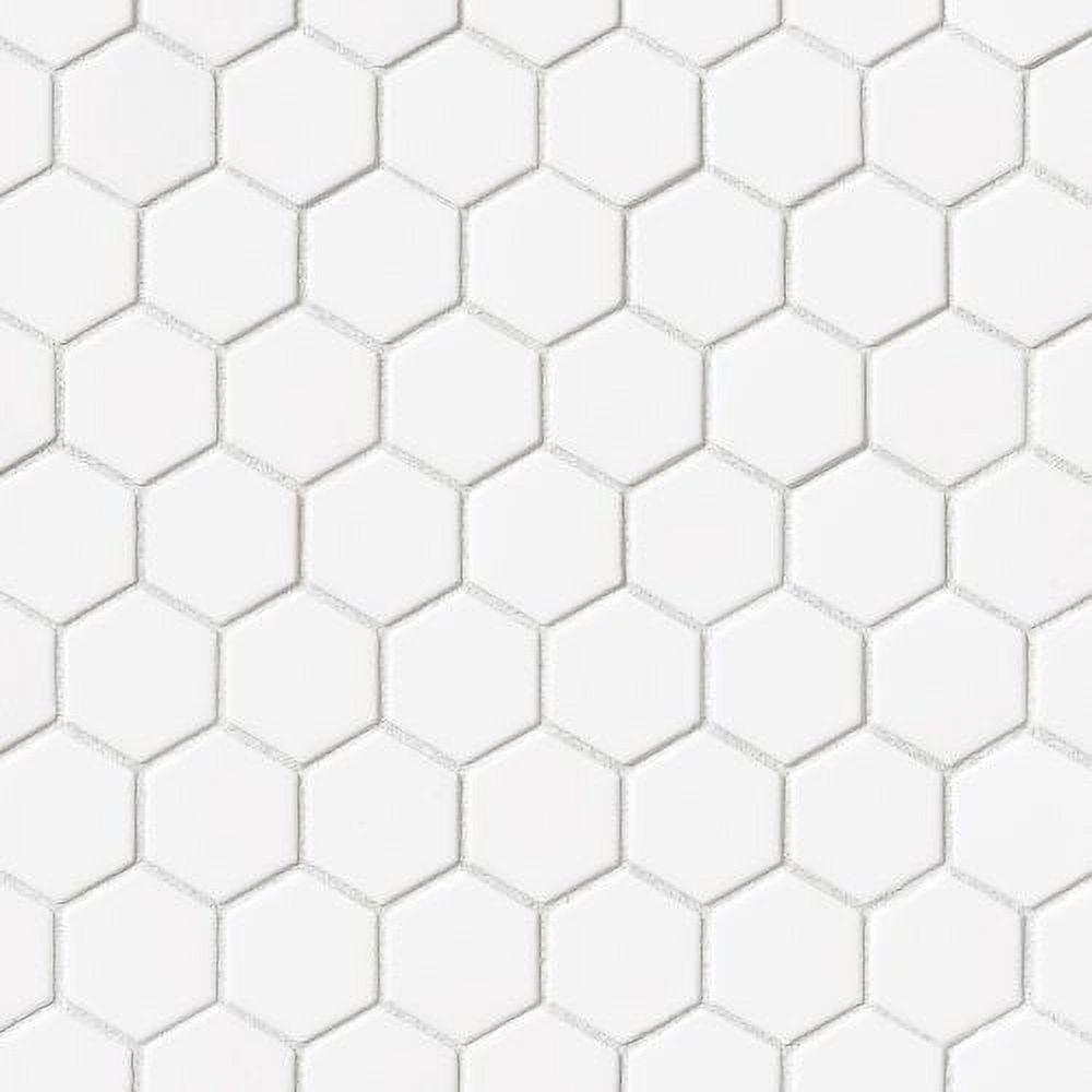 Le Cafe Hex 2" x 2" Porcelain Mosaic Tile in Glossy White