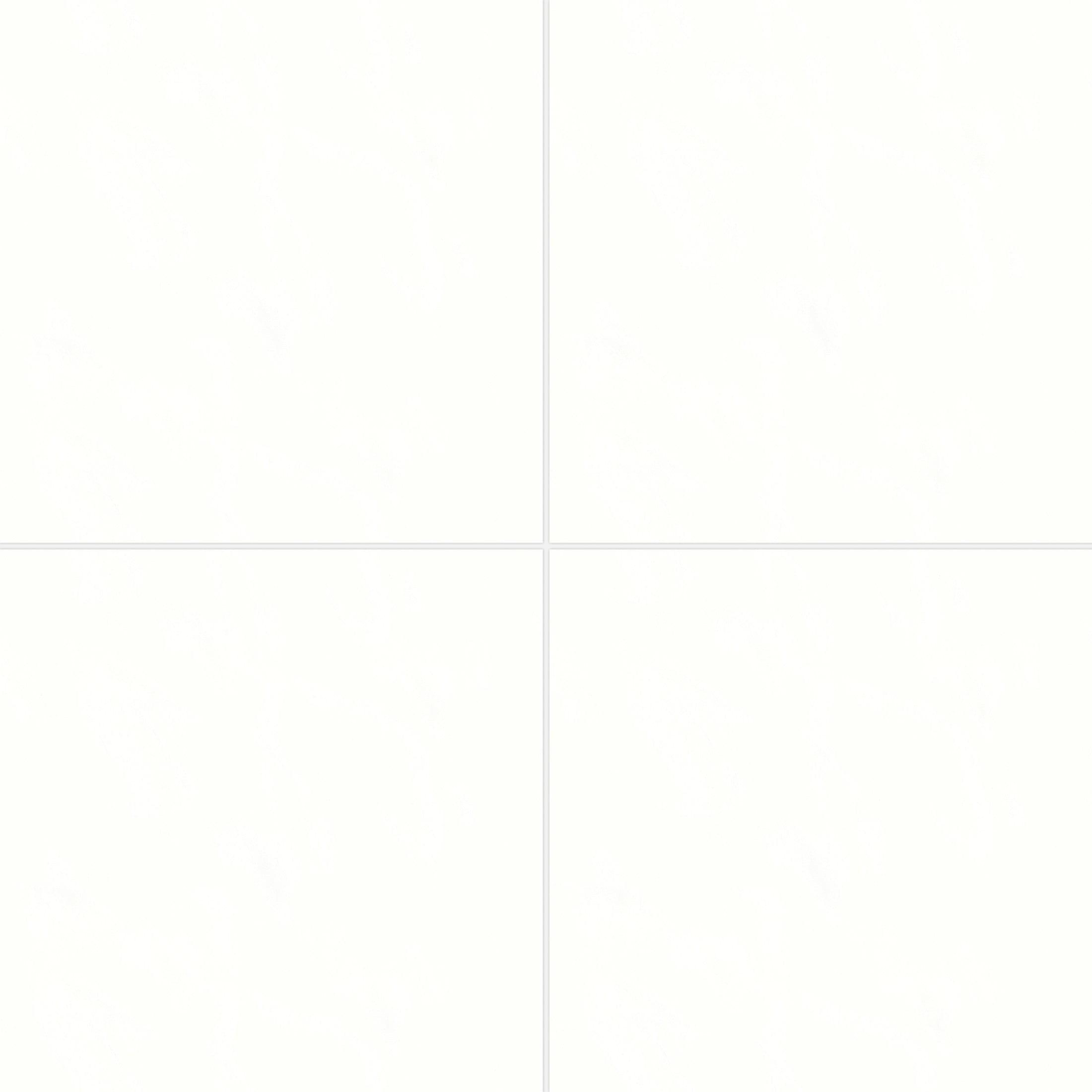 Shandar 24" x 24" Porcelain Marble Look Wall Floor Use Tile in Plain White