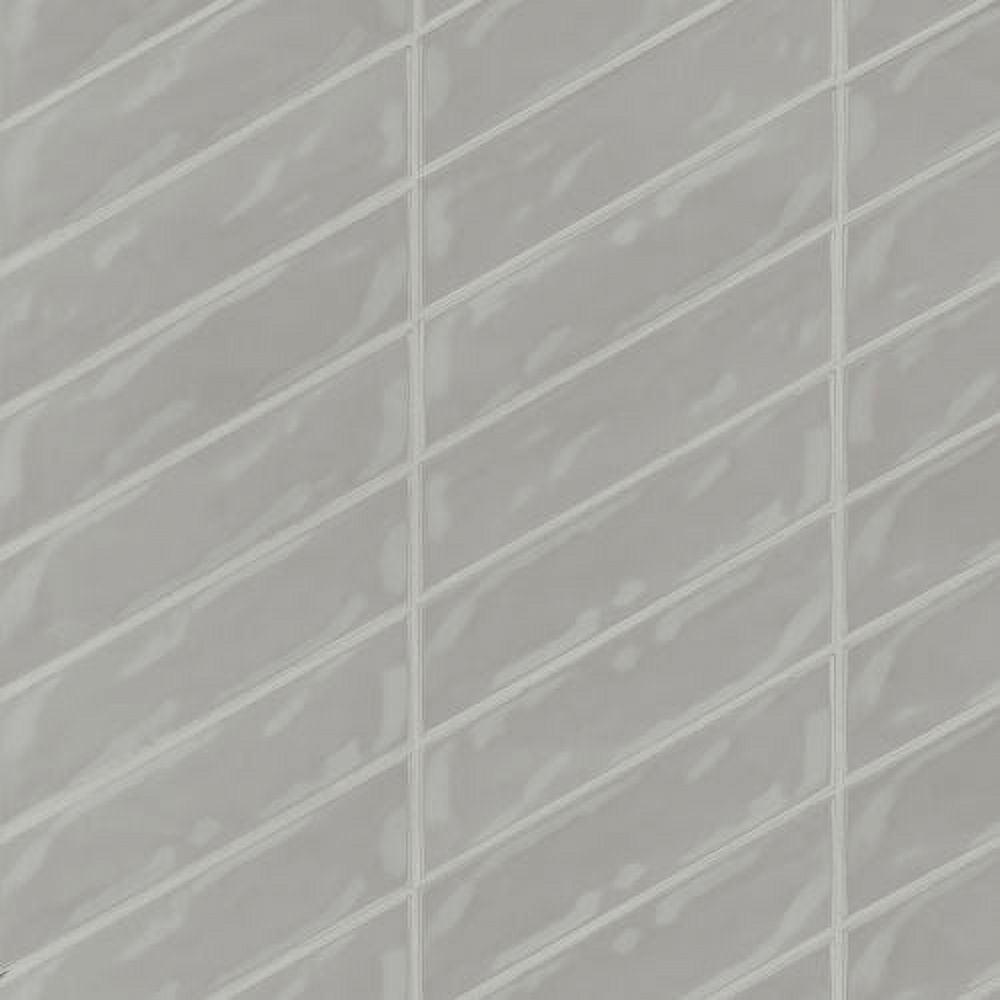 Bedrosians Sorrento Gloss Ceramic Tile 2.5" x 10", Left-Side, Grigio (18-Pack, 3.26 SF)