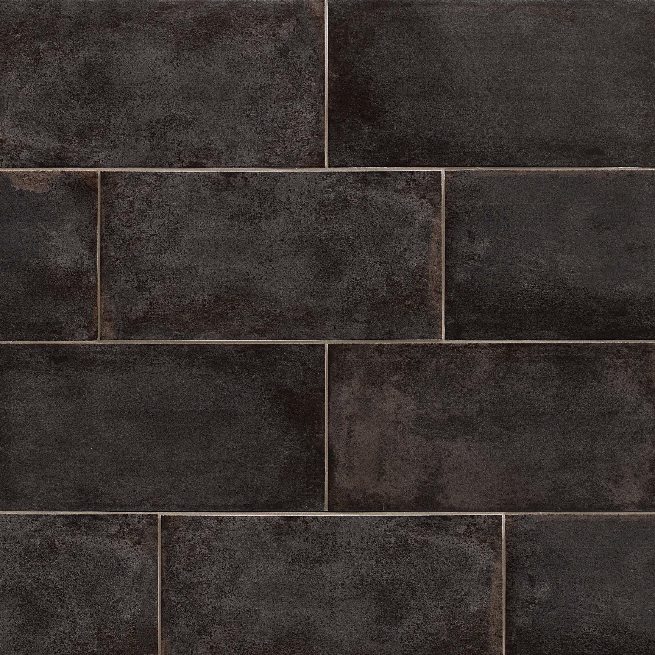 Bedrosians Vivace Rectangle Matte Porcelain Tile 9 x 18, Caviar (10.87 sq. ft./Case)