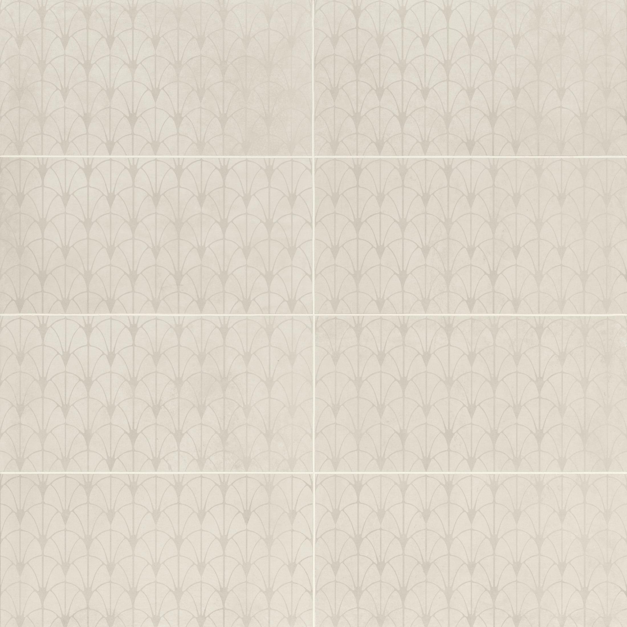 Bedrosians Wave 12" x 24" Porcelain Patterned Wall & Floor Tile (Set of 8)